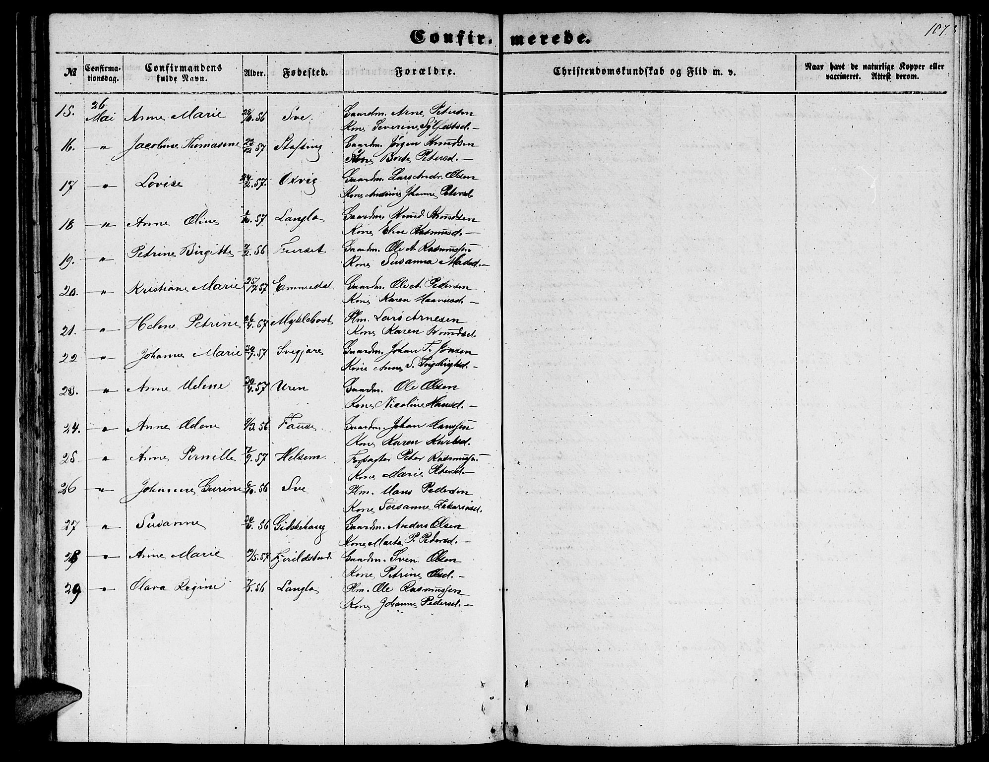 Ministerialprotokoller, klokkerbøker og fødselsregistre - Møre og Romsdal, AV/SAT-A-1454/520/L0291: Klokkerbok nr. 520C03, 1854-1881, s. 107