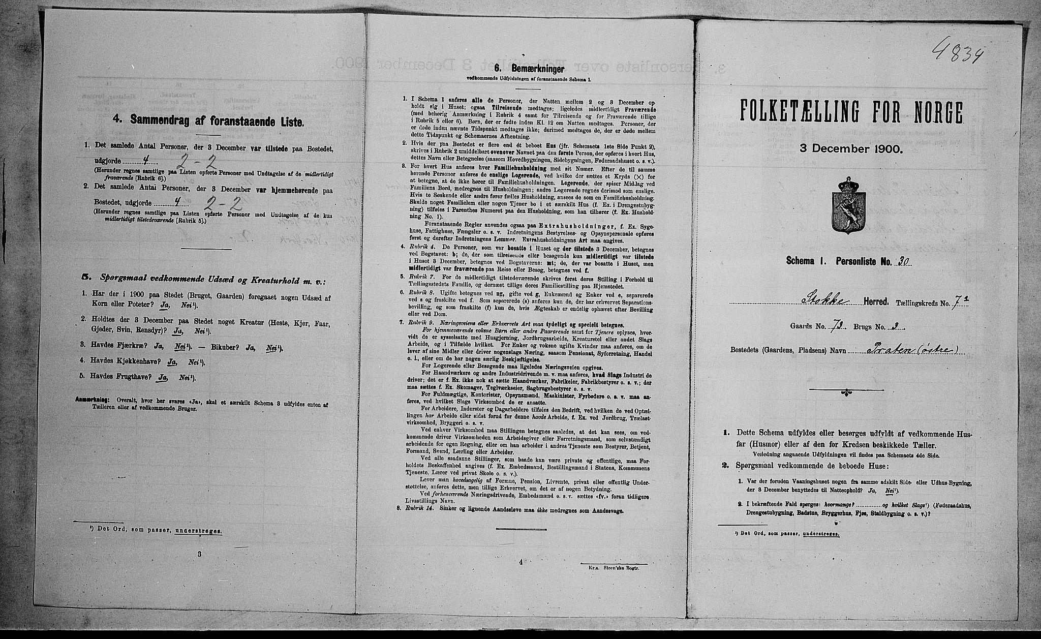 RA, Folketelling 1900 for 0720 Stokke herred, 1900, s. 1230