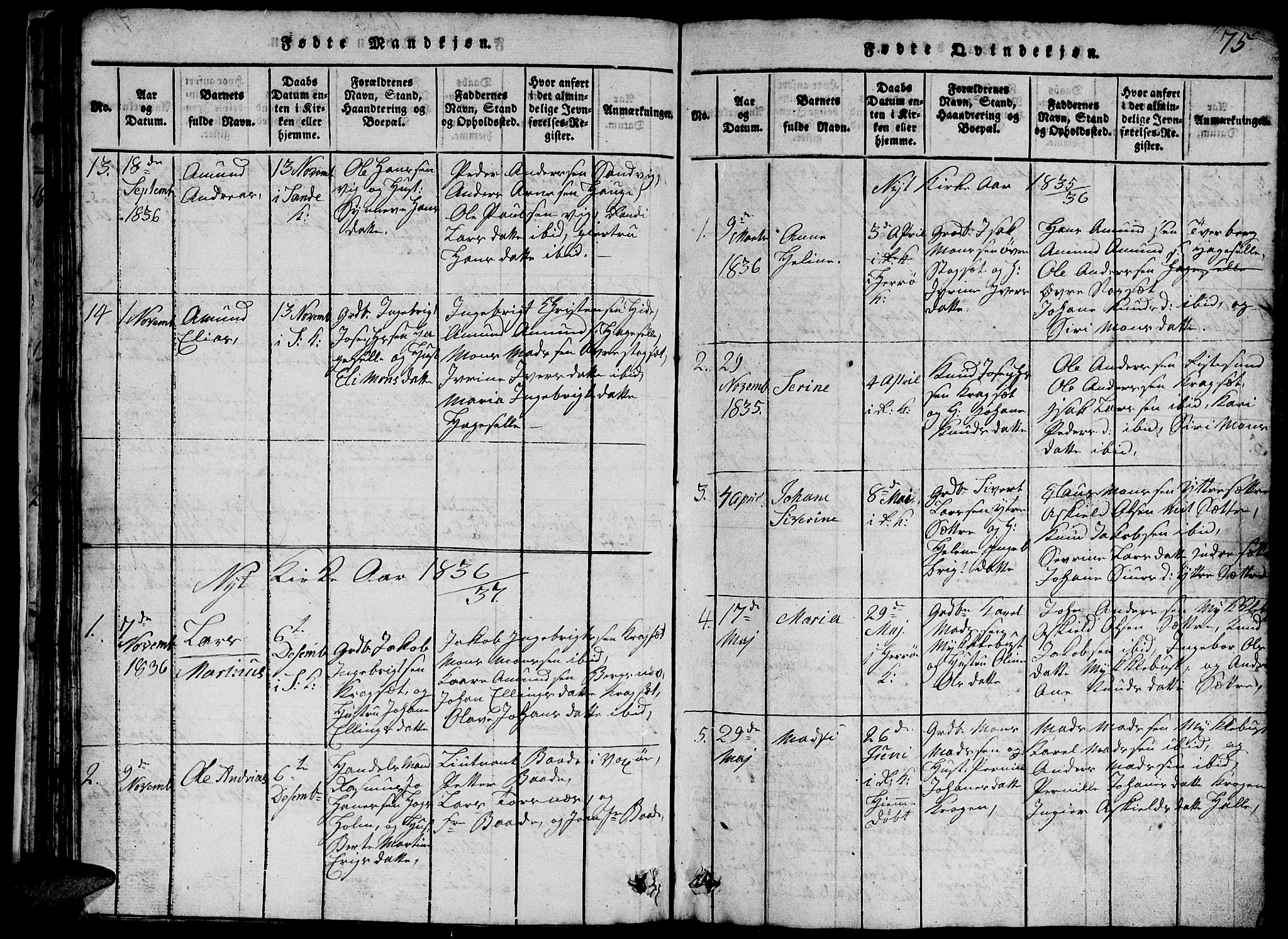 Ministerialprotokoller, klokkerbøker og fødselsregistre - Møre og Romsdal, SAT/A-1454/503/L0046: Klokkerbok nr. 503C01, 1816-1842, s. 75