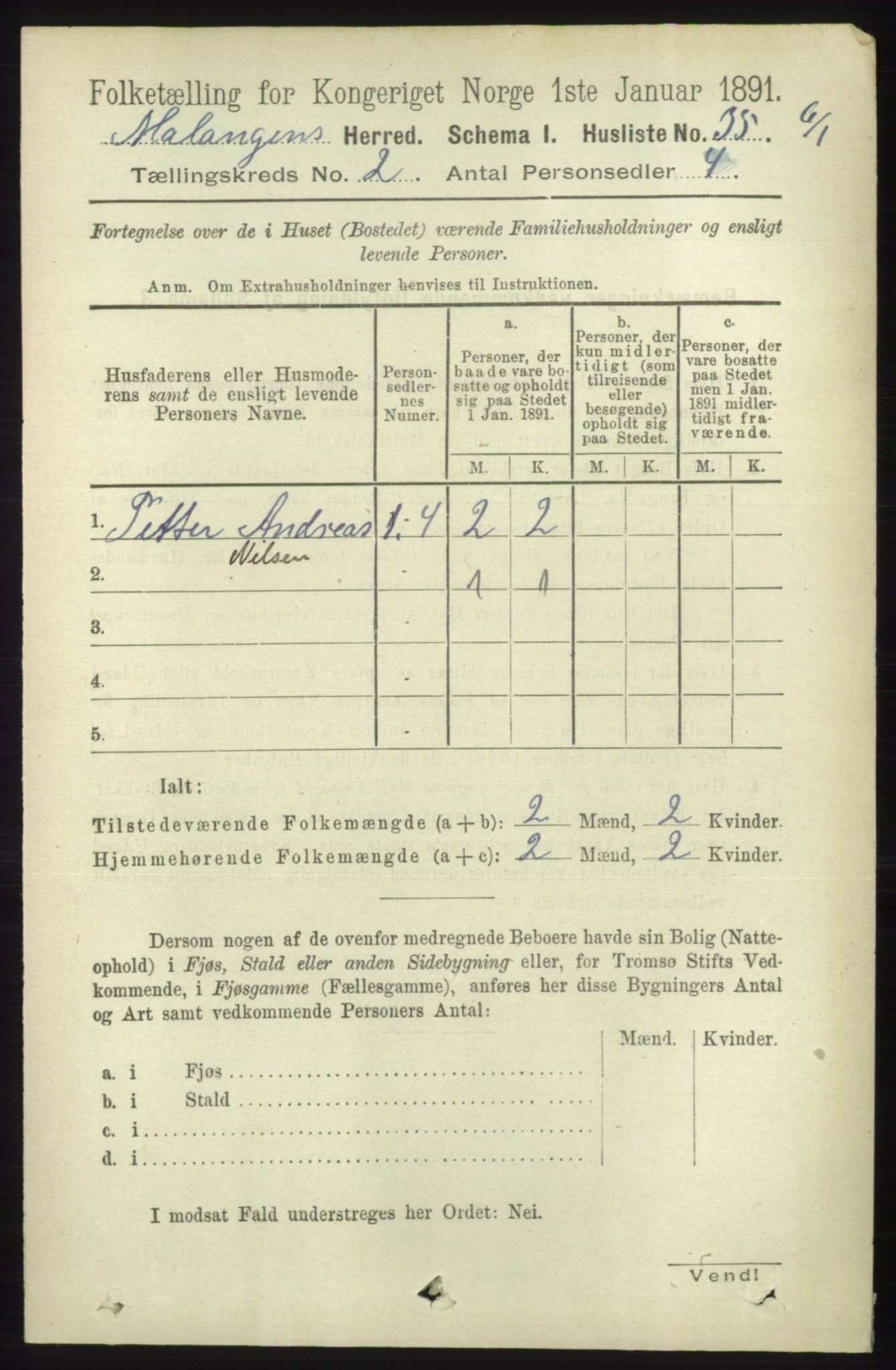 RA, Folketelling 1891 for 1932 Malangen herred, 1891, s. 441