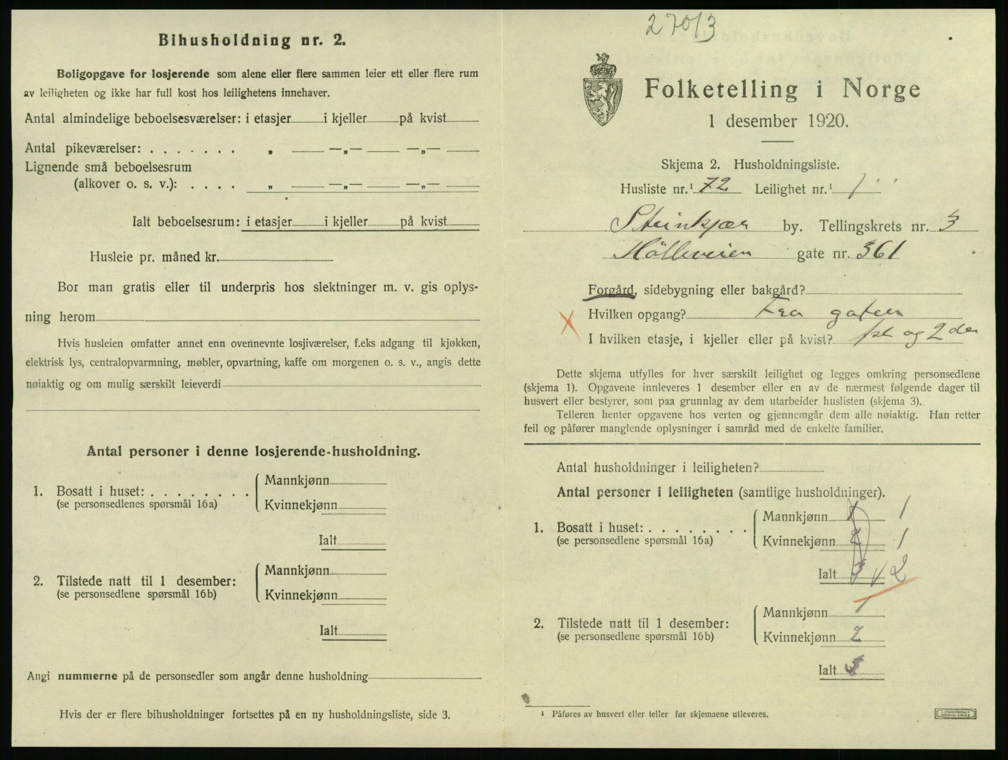 SAT, Folketelling 1920 for 1702 Steinkjer ladested, 1920, s. 2114