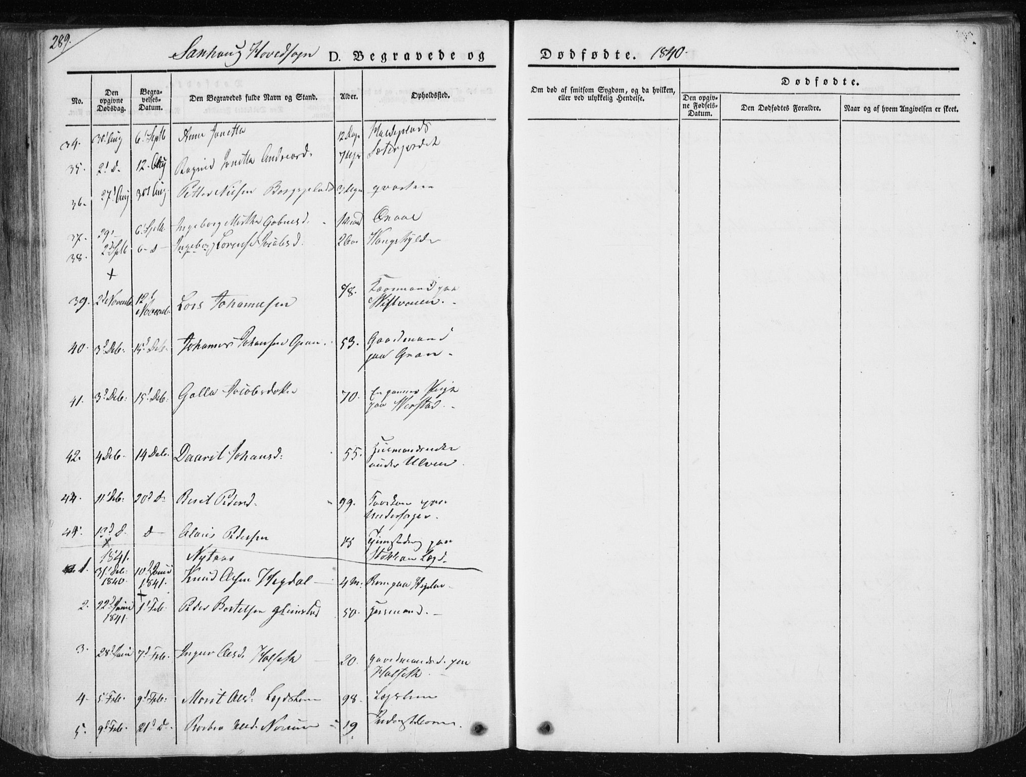 Ministerialprotokoller, klokkerbøker og fødselsregistre - Nord-Trøndelag, SAT/A-1458/730/L0280: Ministerialbok nr. 730A07 /1, 1840-1854, s. 289