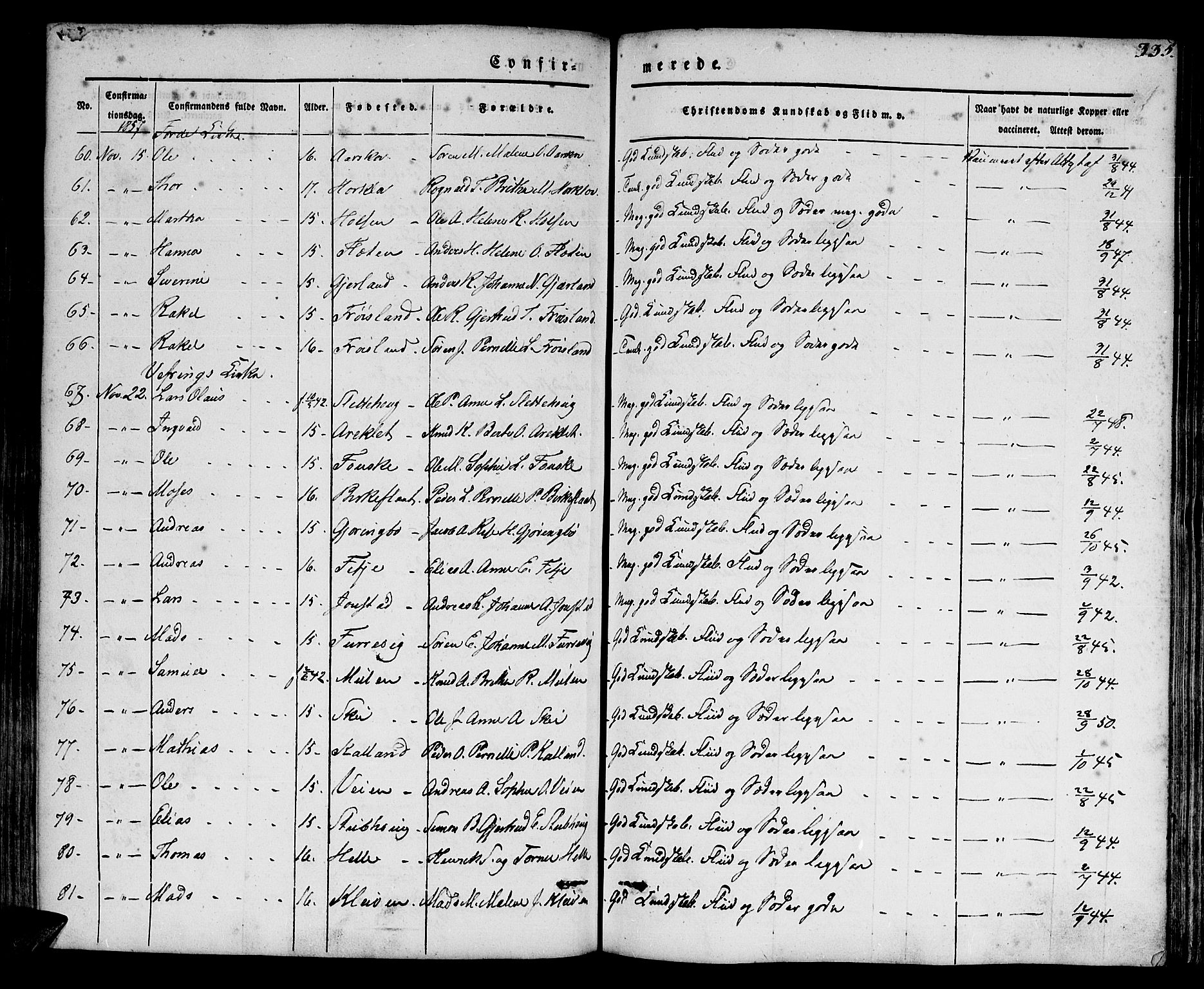 Førde sokneprestembete, AV/SAB-A-79901/H/Haa/Haaa/L0007: Ministerialbok nr. A 7, 1843-1860, s. 335
