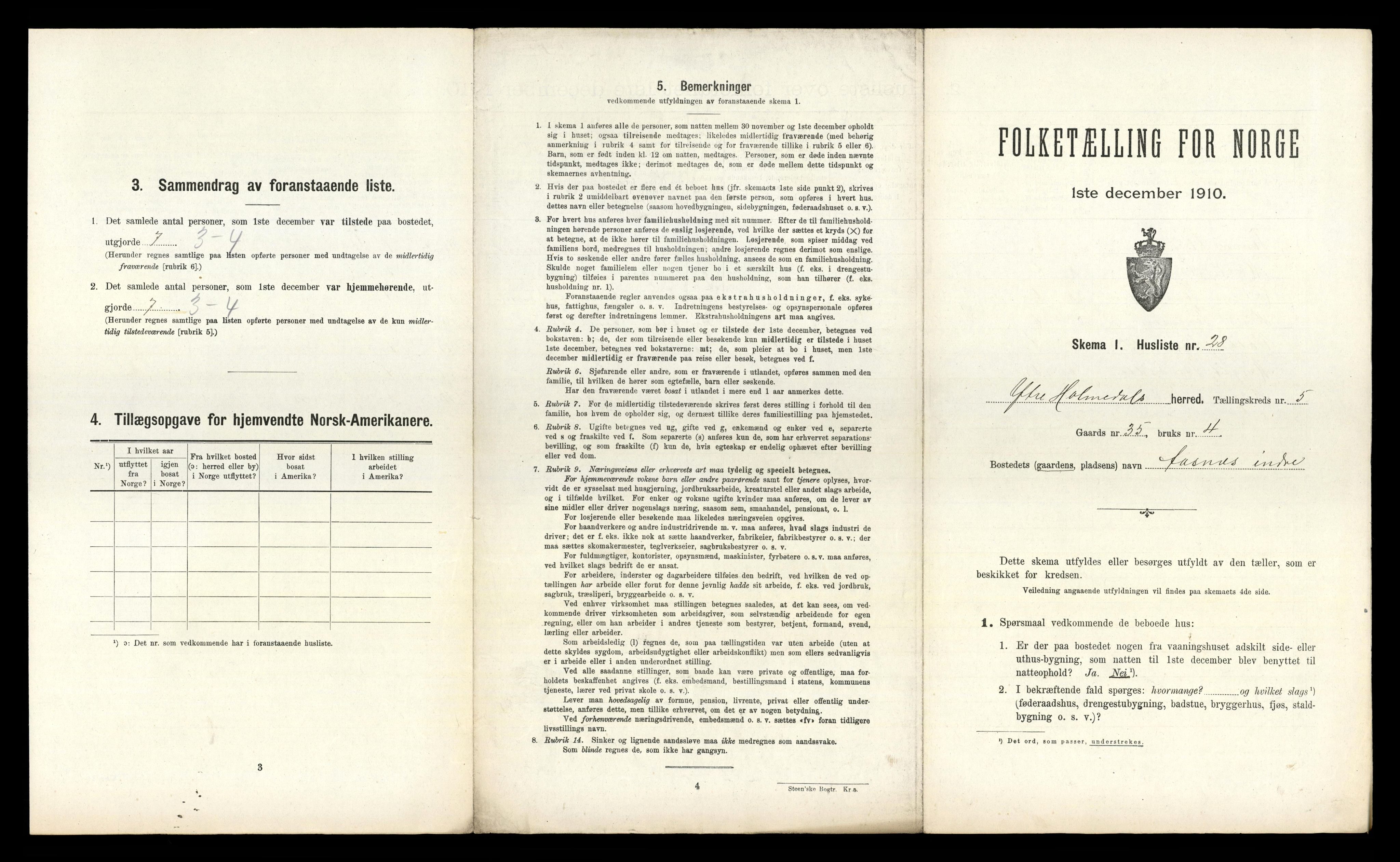 RA, Folketelling 1910 for 1429 Ytre Holmedal herred, 1910, s. 474