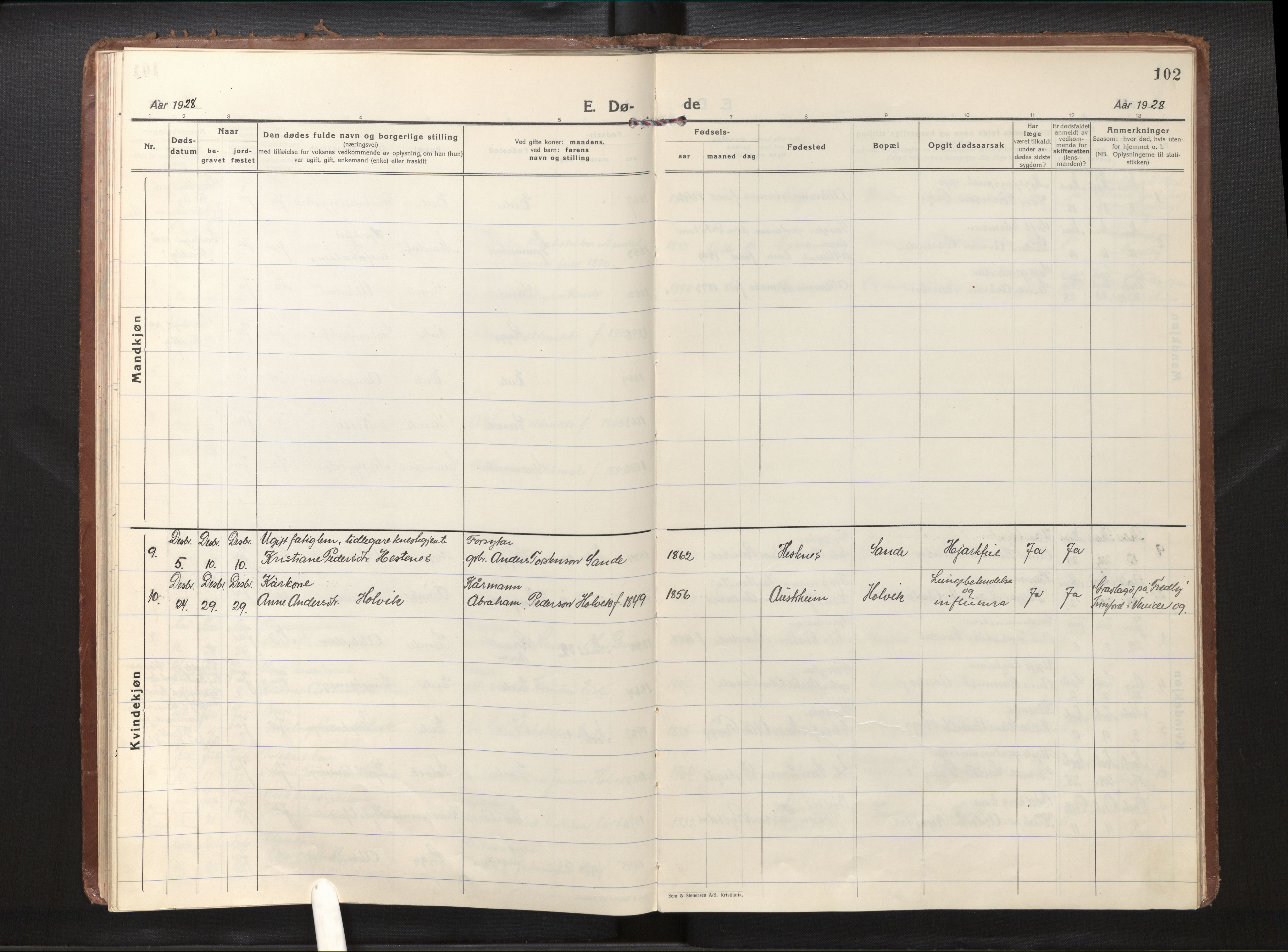 Gloppen sokneprestembete, AV/SAB-A-80101/H/Haa/Haad/L0003: Ministerialbok nr. D 3, 1926-1950, s. 101b-102a