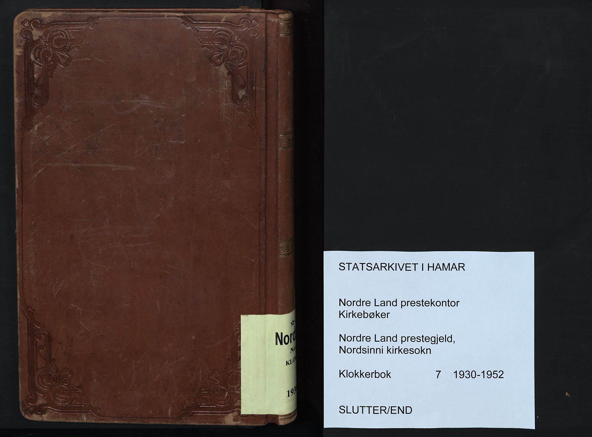 Nordre Land prestekontor, AV/SAH-PREST-124/H/Ha/Hab/L0007: Klokkerbok nr. 7, 1930-1953