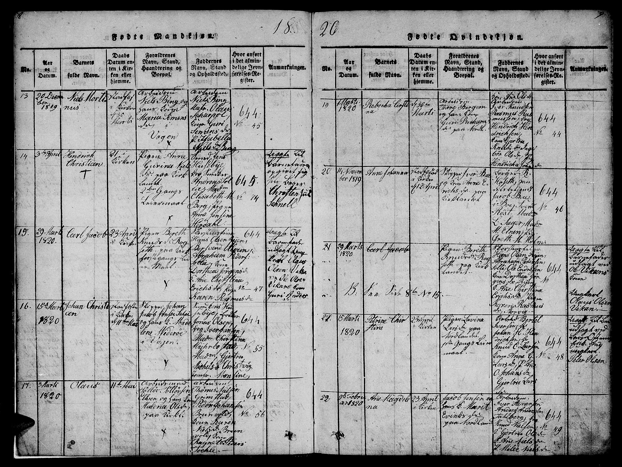 Ministerialprotokoller, klokkerbøker og fødselsregistre - Møre og Romsdal, AV/SAT-A-1454/572/L0856: Klokkerbok nr. 572C01, 1819-1832, s. 8-9