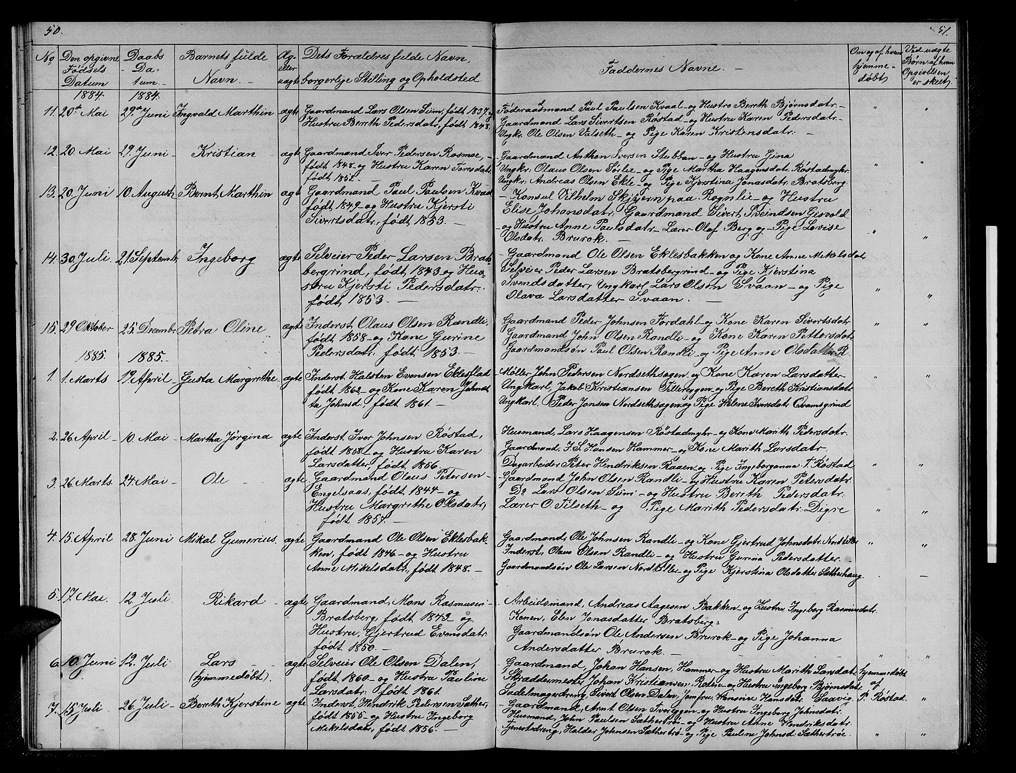 Ministerialprotokoller, klokkerbøker og fødselsregistre - Sør-Trøndelag, AV/SAT-A-1456/608/L0340: Klokkerbok nr. 608C06, 1864-1889, s. 50-51