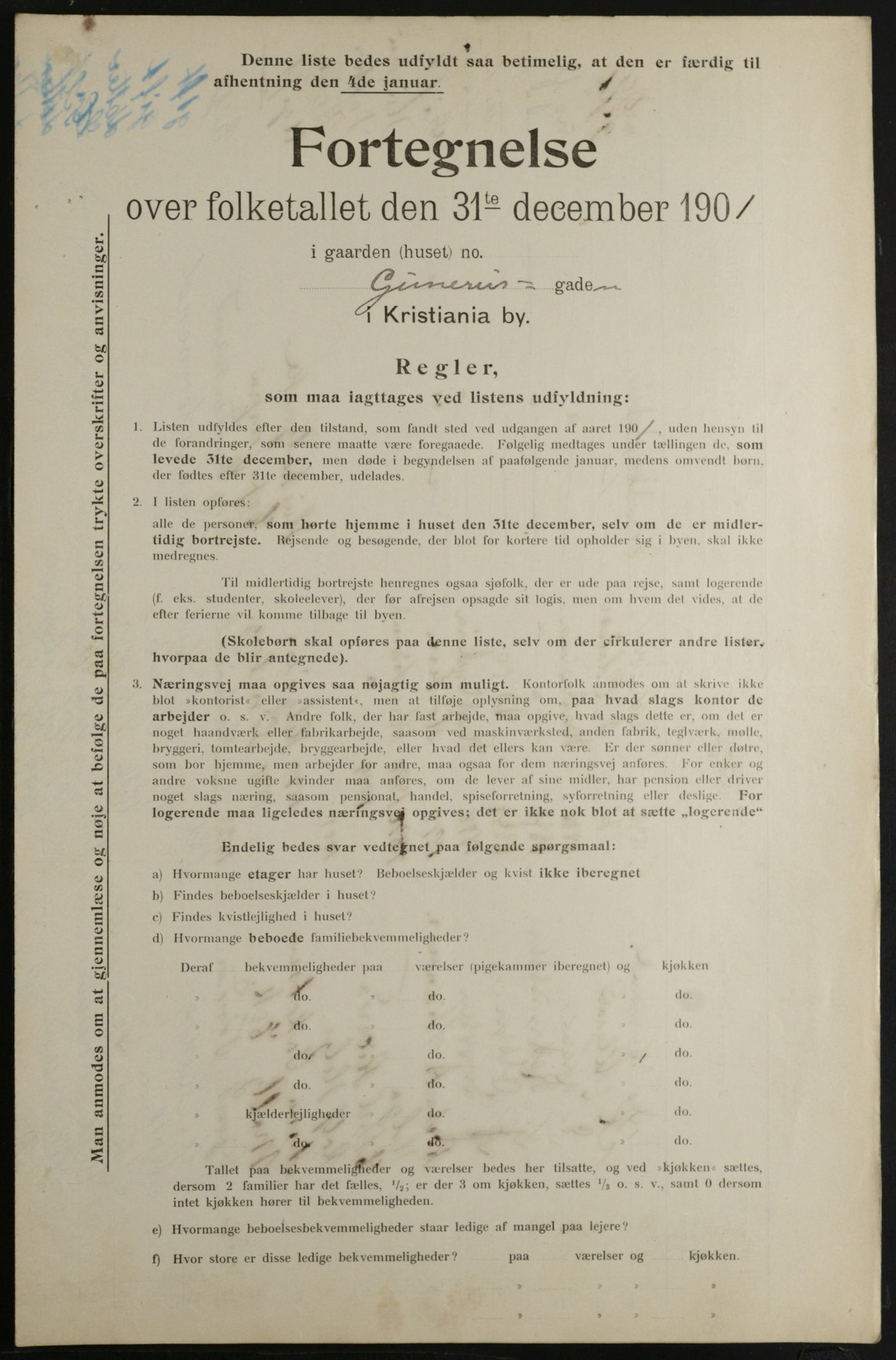 OBA, Kommunal folketelling 31.12.1901 for Kristiania kjøpstad, 1901, s. 908