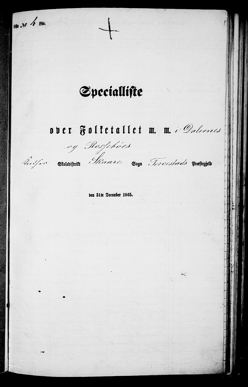 RA, Folketelling 1865 for 1152L Torvastad prestegjeld, Torvastad sokn, Skåre sokn og Utsira sokn, 1865, s. 98