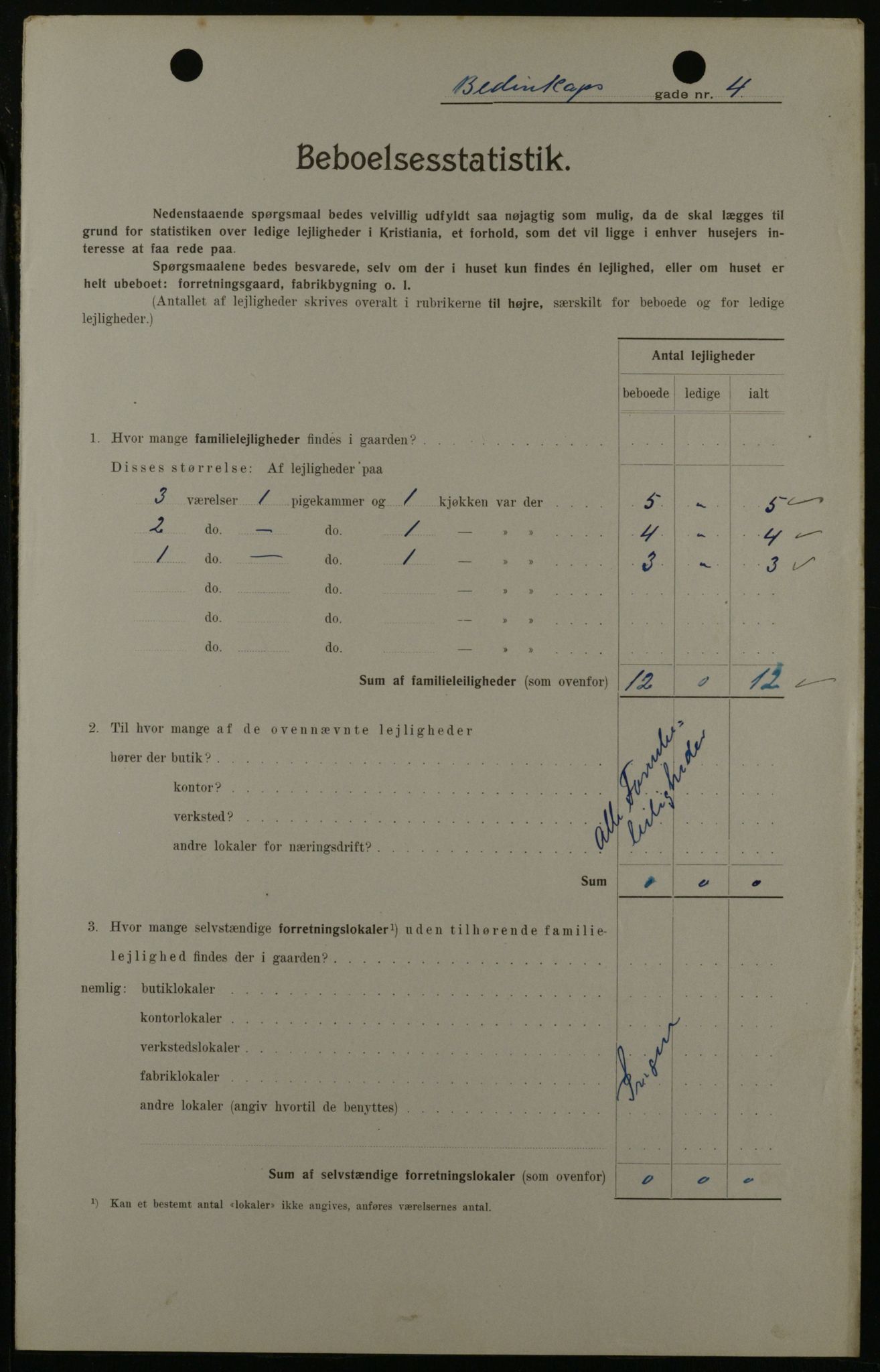 OBA, Kommunal folketelling 1.2.1908 for Kristiania kjøpstad, 1908, s. 4727