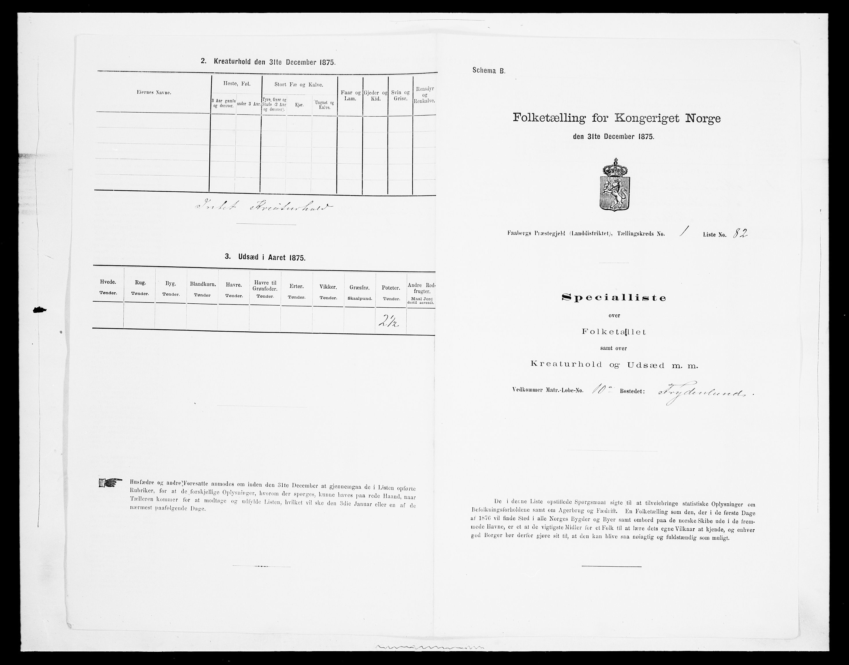 SAH, Folketelling 1875 for 0524L Fåberg prestegjeld, Fåberg sokn og Lillehammer landsokn, 1875, s. 273