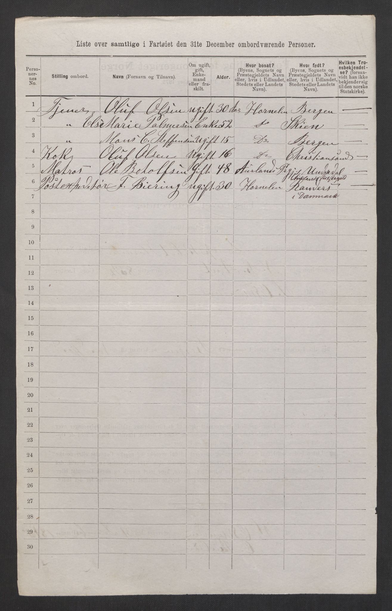 RA, Folketelling 1875, skipslister: Skip i innenrikske havner, hjemmehørende i 1) landdistrikter, 2) forskjellige steder, 3) utlandet, 1875, s. 313