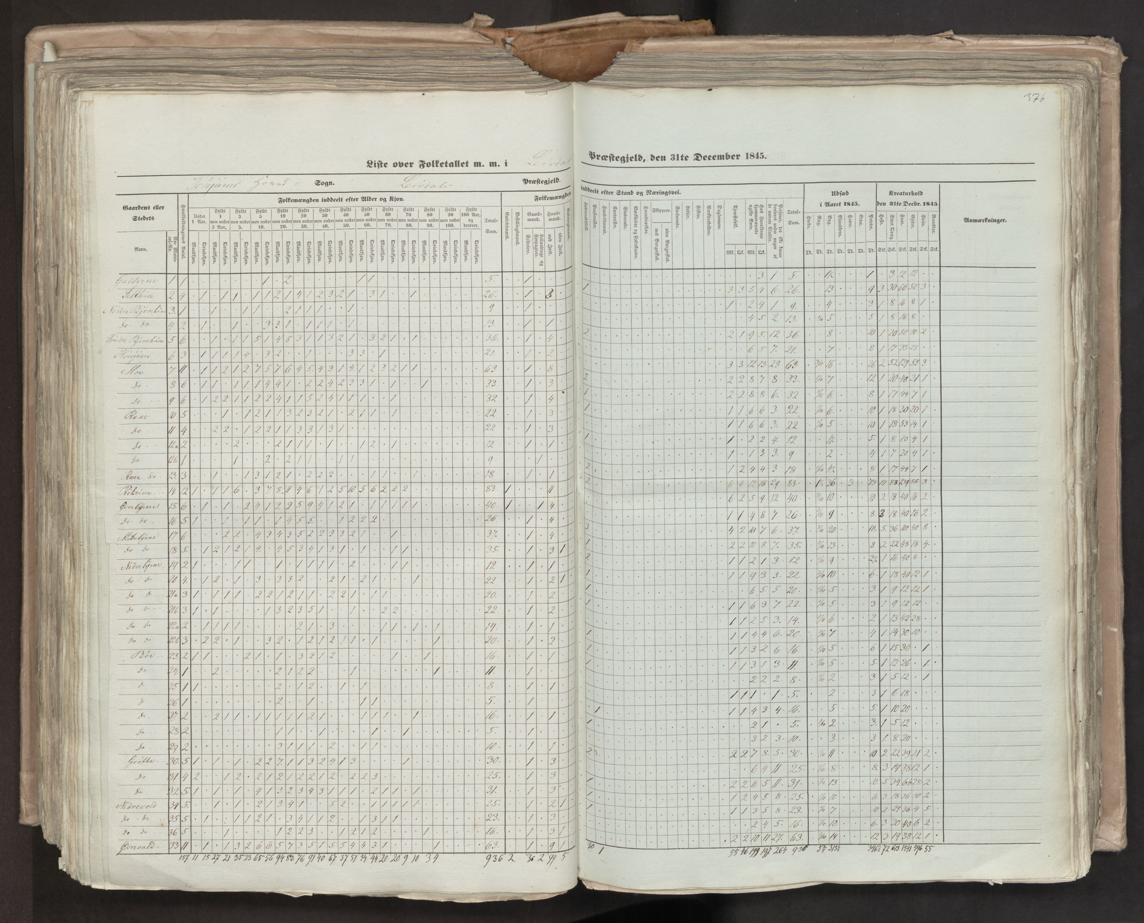 RA, Folketellingen 1845, bind 7: Søndre Bergenhus amt og Nordre Bergenhus amt, 1845, s. 376