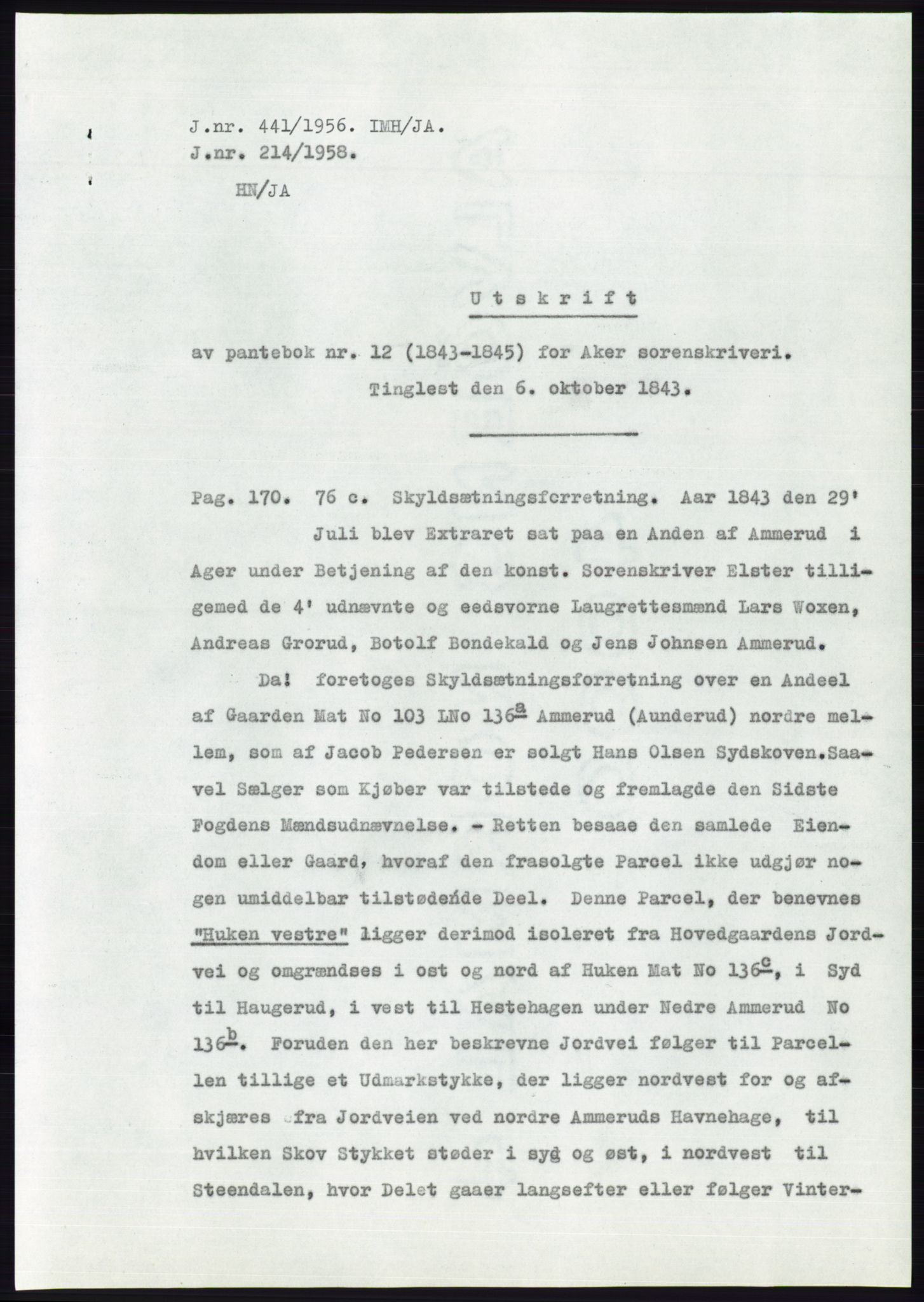 Statsarkivet i Oslo, SAO/A-10621/Z/Zd/L0004: Avskrifter, j.nr 1-797/1956, 1956, s. 305