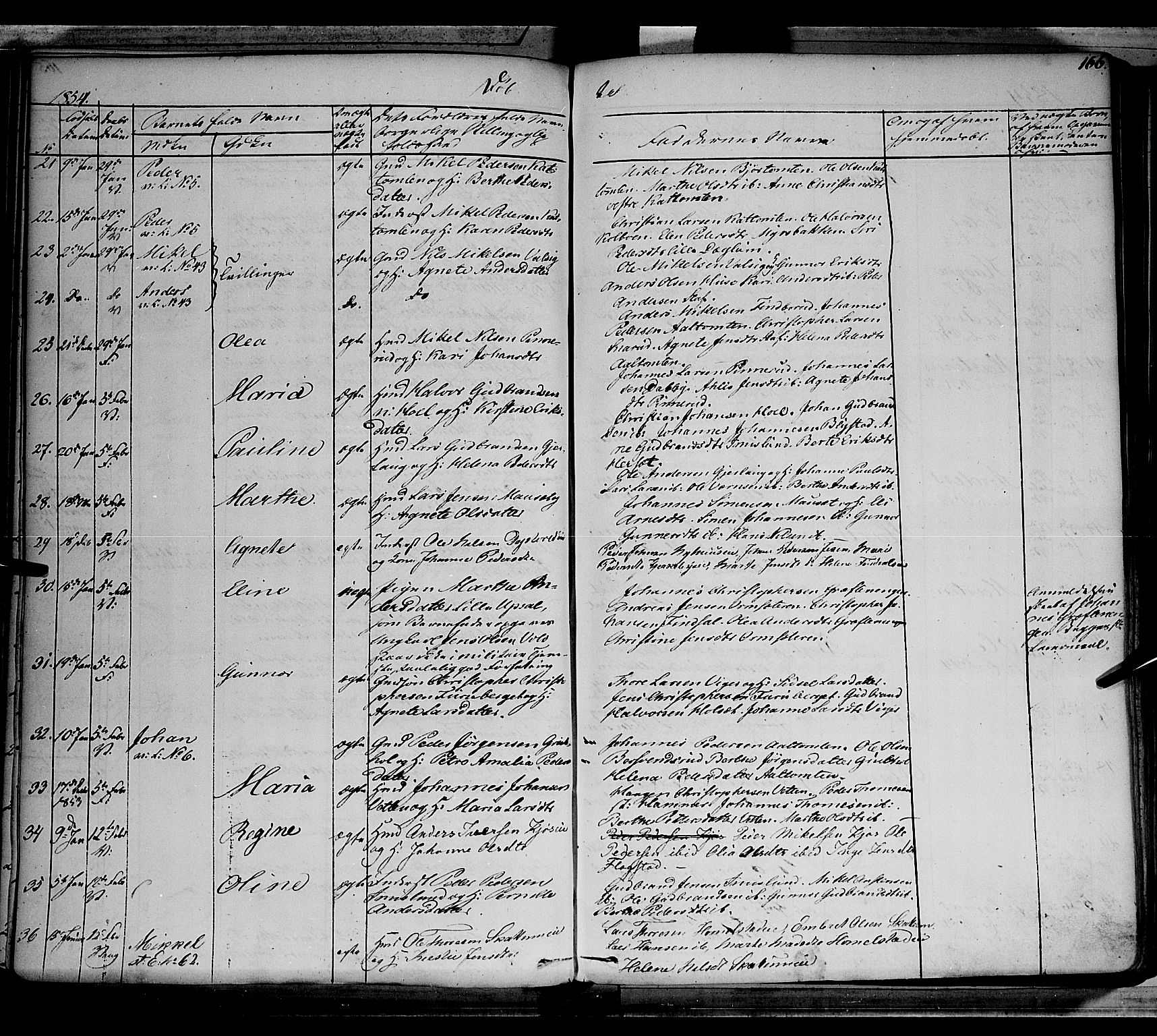 Vang prestekontor, Hedmark, AV/SAH-PREST-008/H/Ha/Haa/L0010: Ministerialbok nr. 10, 1841-1855, s. 166