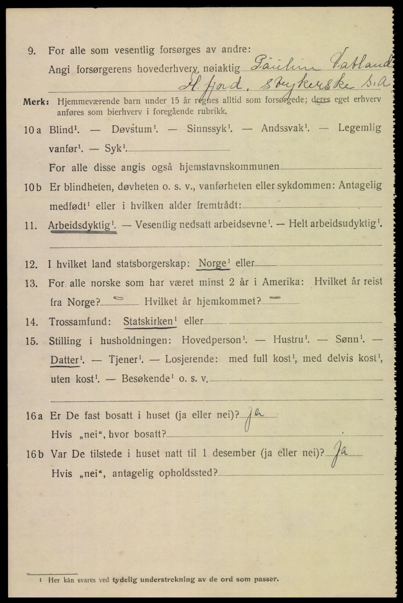 SAK, Folketelling 1920 for 1004 Flekkefjord kjøpstad, 1920, s. 2099