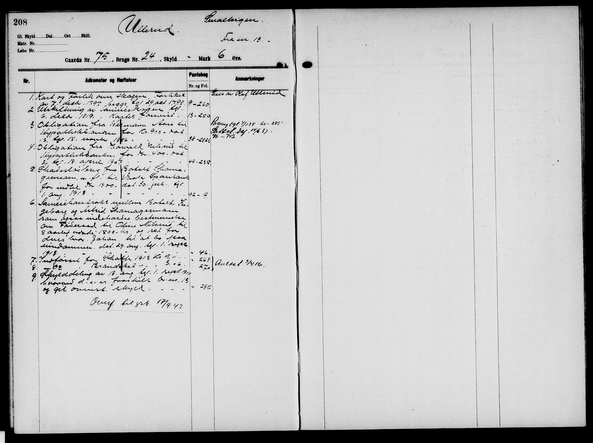 Solør tingrett, AV/SAH-TING-008/H/Ha/Hak/L0006: Panteregister nr. VI, 1900-1935, s. 208