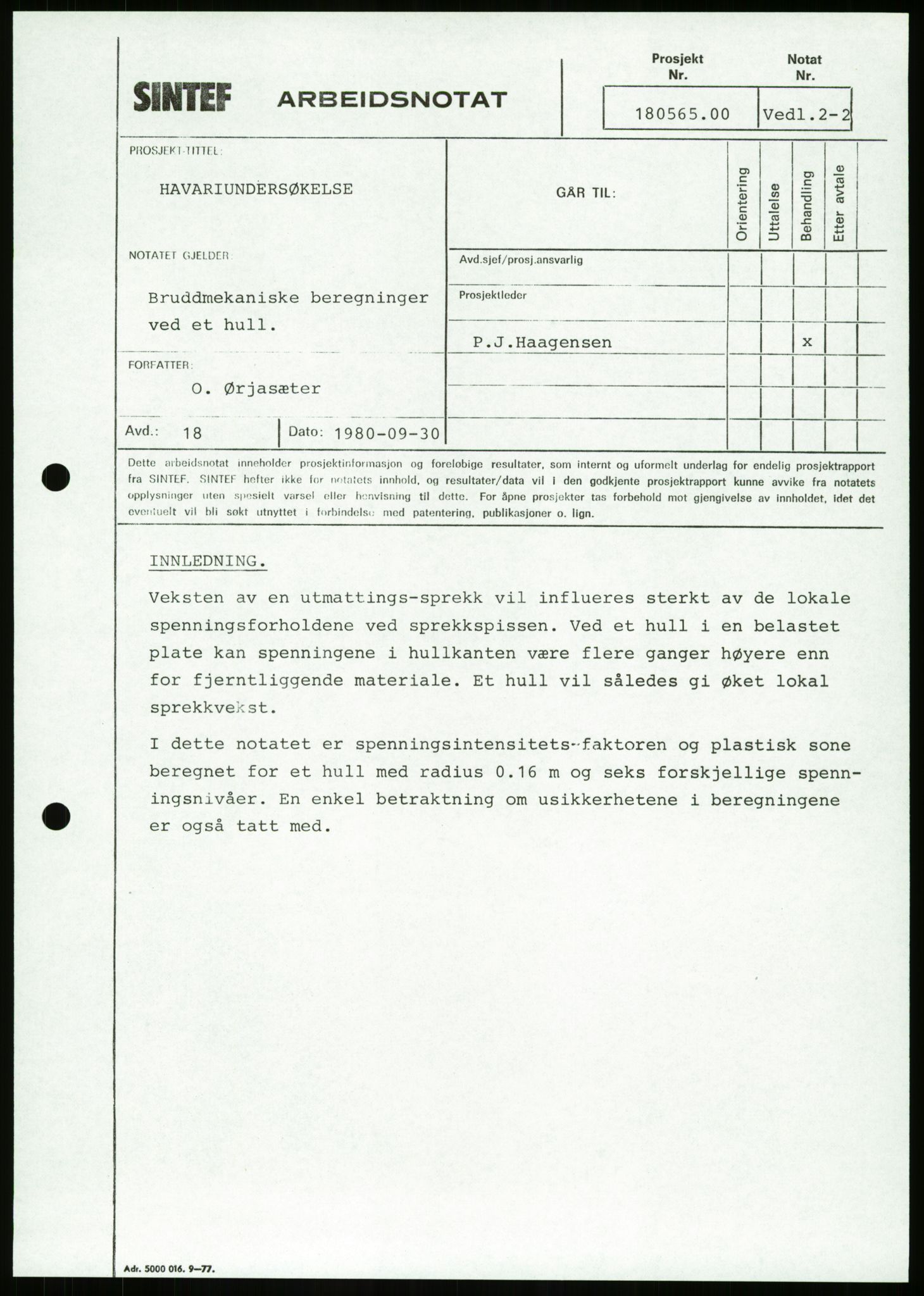 Justisdepartementet, Granskningskommisjonen ved Alexander Kielland-ulykken 27.3.1980, AV/RA-S-1165/D/L0023: Æ Øvrige Pentagone-rigger (Doku.liste + Æ1-Æ2, Æ4 av 4  - Æ3 mangler)/ ALK - SINTEF-undersøkelse av bruddflater og materialer (STF01 F80008), 1980-1981, s. 75