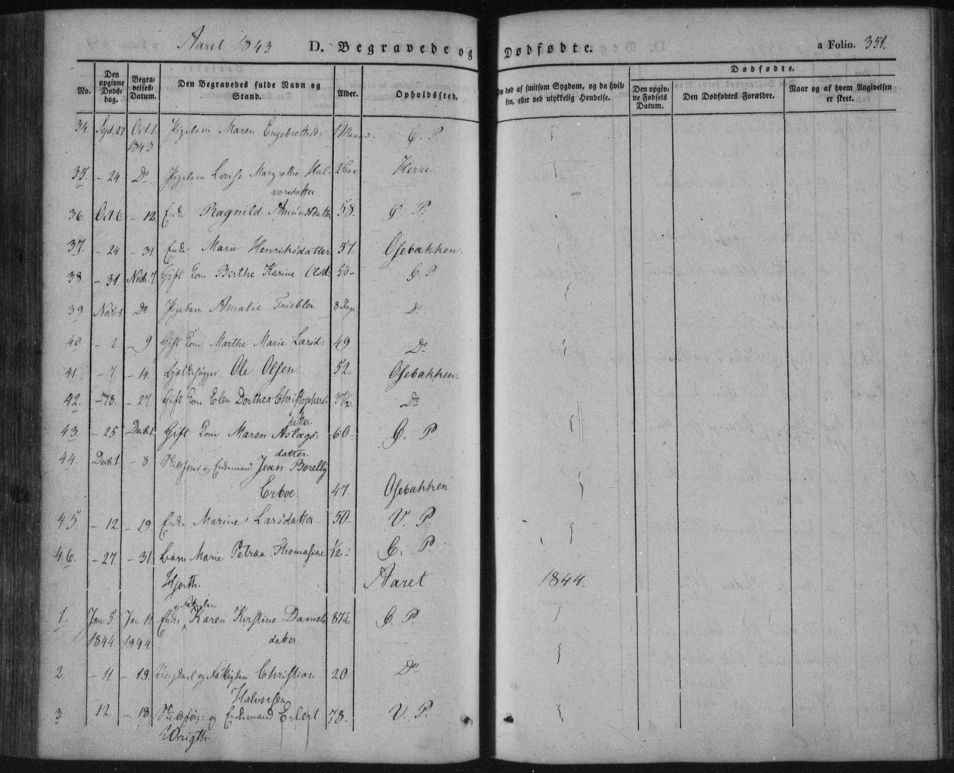 Porsgrunn kirkebøker , AV/SAKO-A-104/F/Fa/L0006: Ministerialbok nr. 6, 1841-1857, s. 351