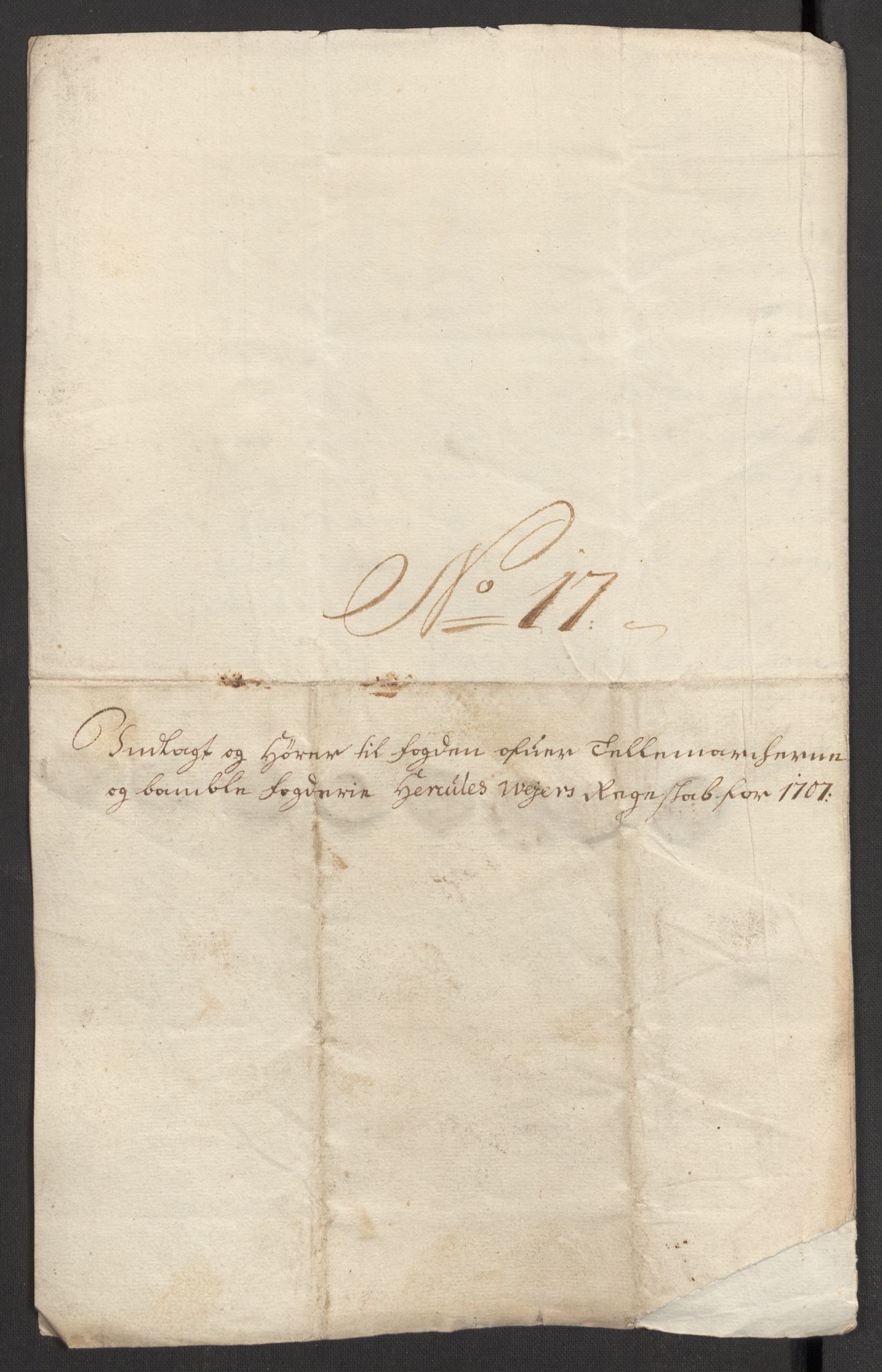 Rentekammeret inntil 1814, Reviderte regnskaper, Fogderegnskap, AV/RA-EA-4092/R36/L2117: Fogderegnskap Øvre og Nedre Telemark og Bamble, 1707, s. 493