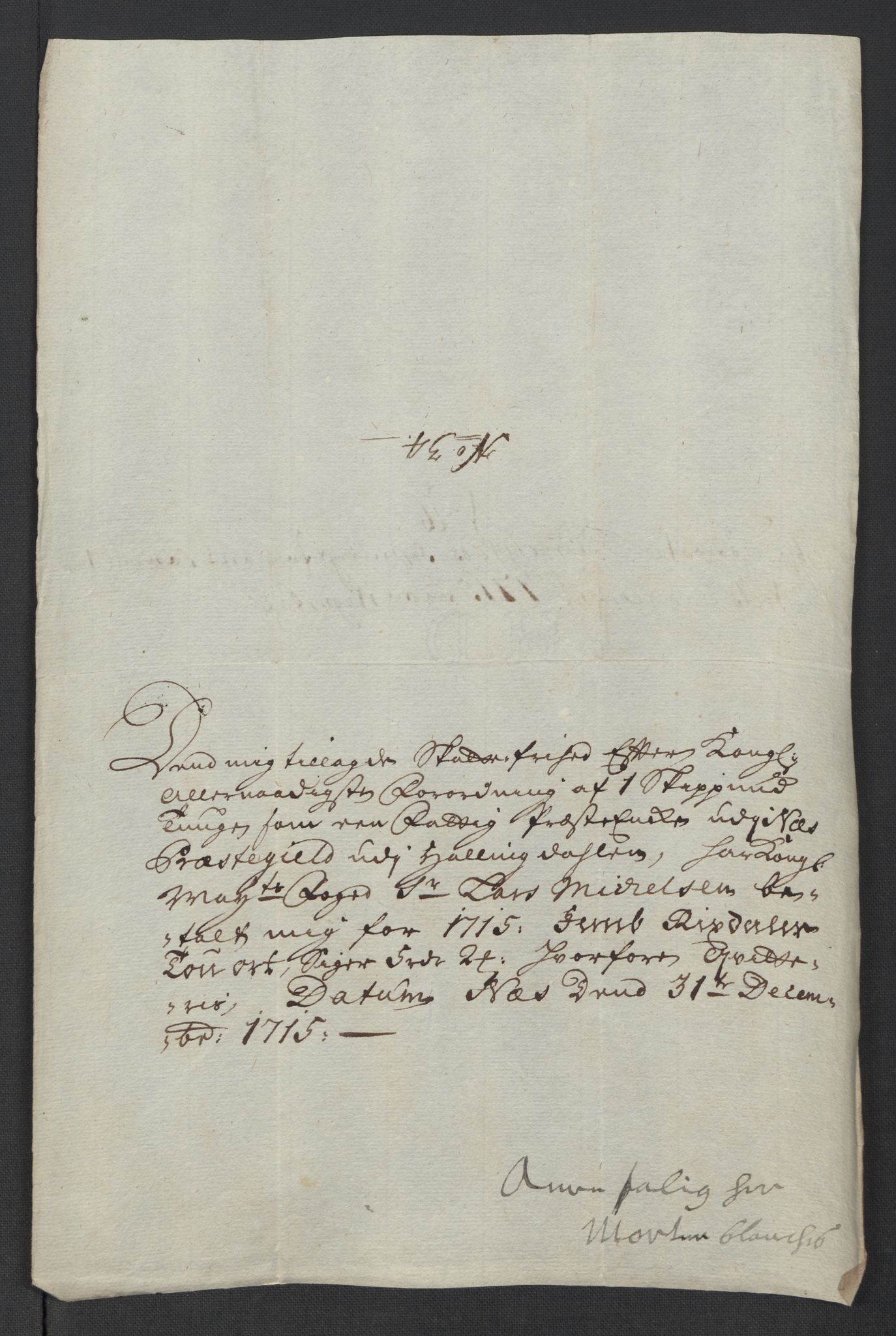 Rentekammeret inntil 1814, Reviderte regnskaper, Fogderegnskap, RA/EA-4092/R23/L1473: Fogderegnskap Ringerike og Hallingdal, 1715, s. 245