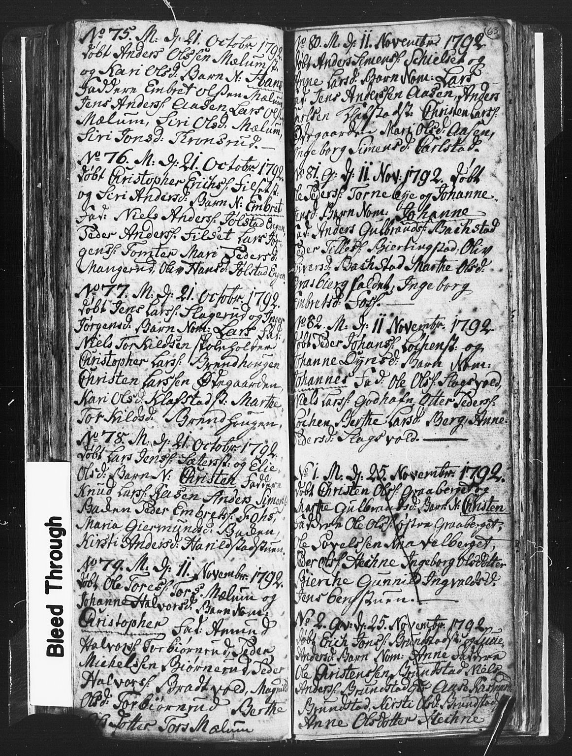 Romedal prestekontor, SAH/PREST-004/L/L0001: Klokkerbok nr. 1, 1785-1794, s. 63