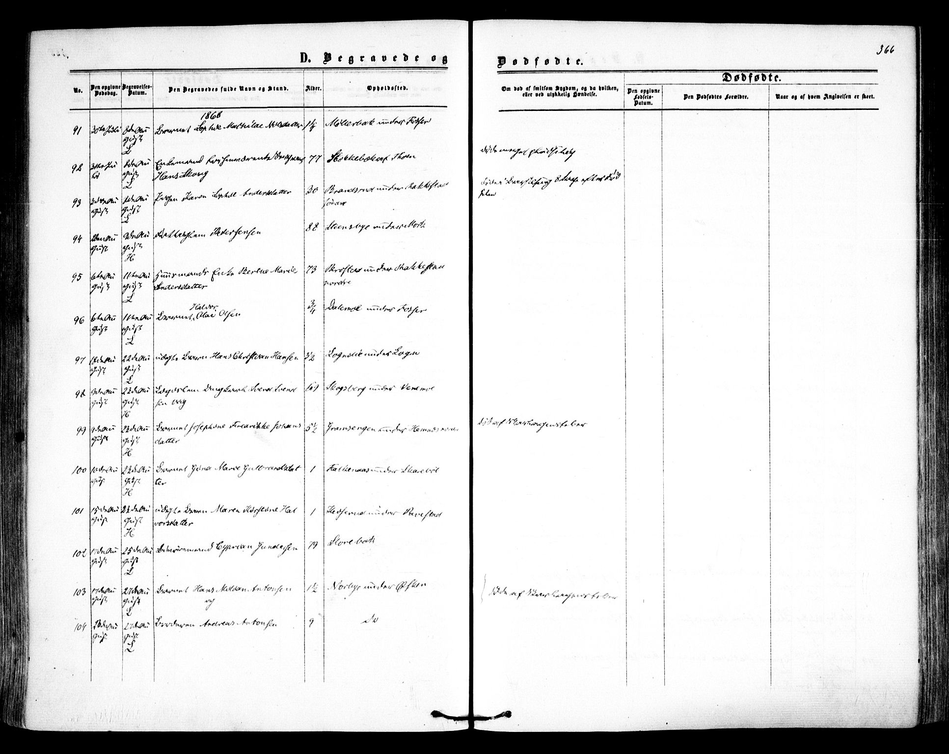 Høland prestekontor Kirkebøker, AV/SAO-A-10346a/F/Fa/L0011: Ministerialbok nr. I 11, 1862-1869, s. 366