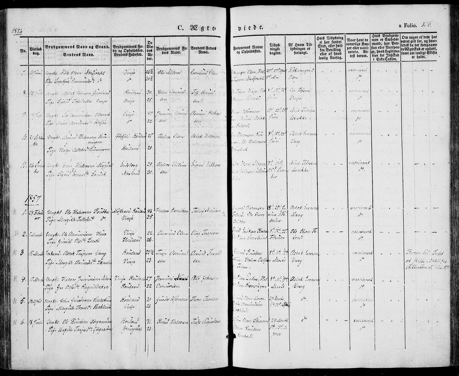 Vinje kirkebøker, AV/SAKO-A-312/F/Fa/L0004: Ministerialbok nr. I 4, 1843-1869, s. 276