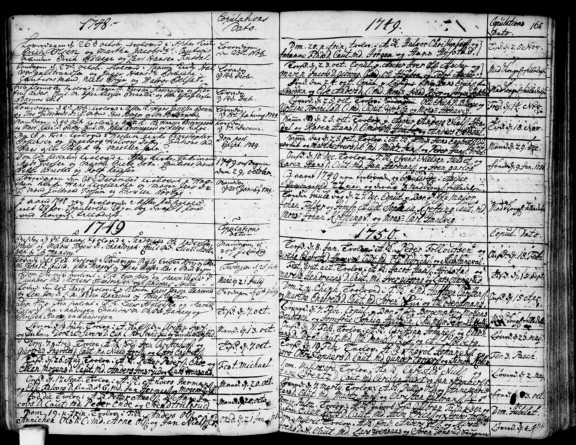 Asker prestekontor Kirkebøker, AV/SAO-A-10256a/F/Fa/L0002: Ministerialbok nr. I 2, 1733-1766, s. 165