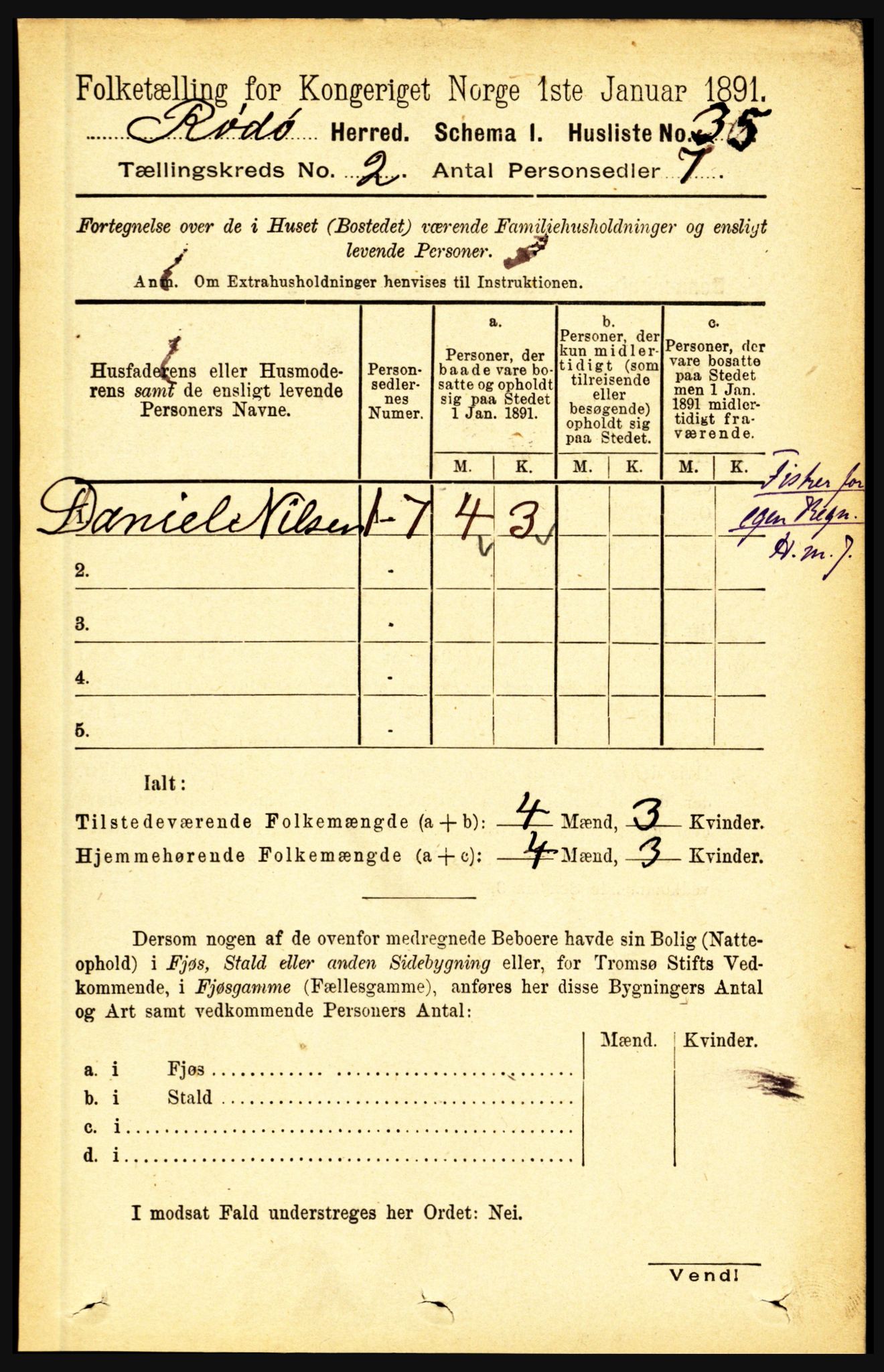 RA, Folketelling 1891 for 1836 Rødøy herred, 1891, s. 188