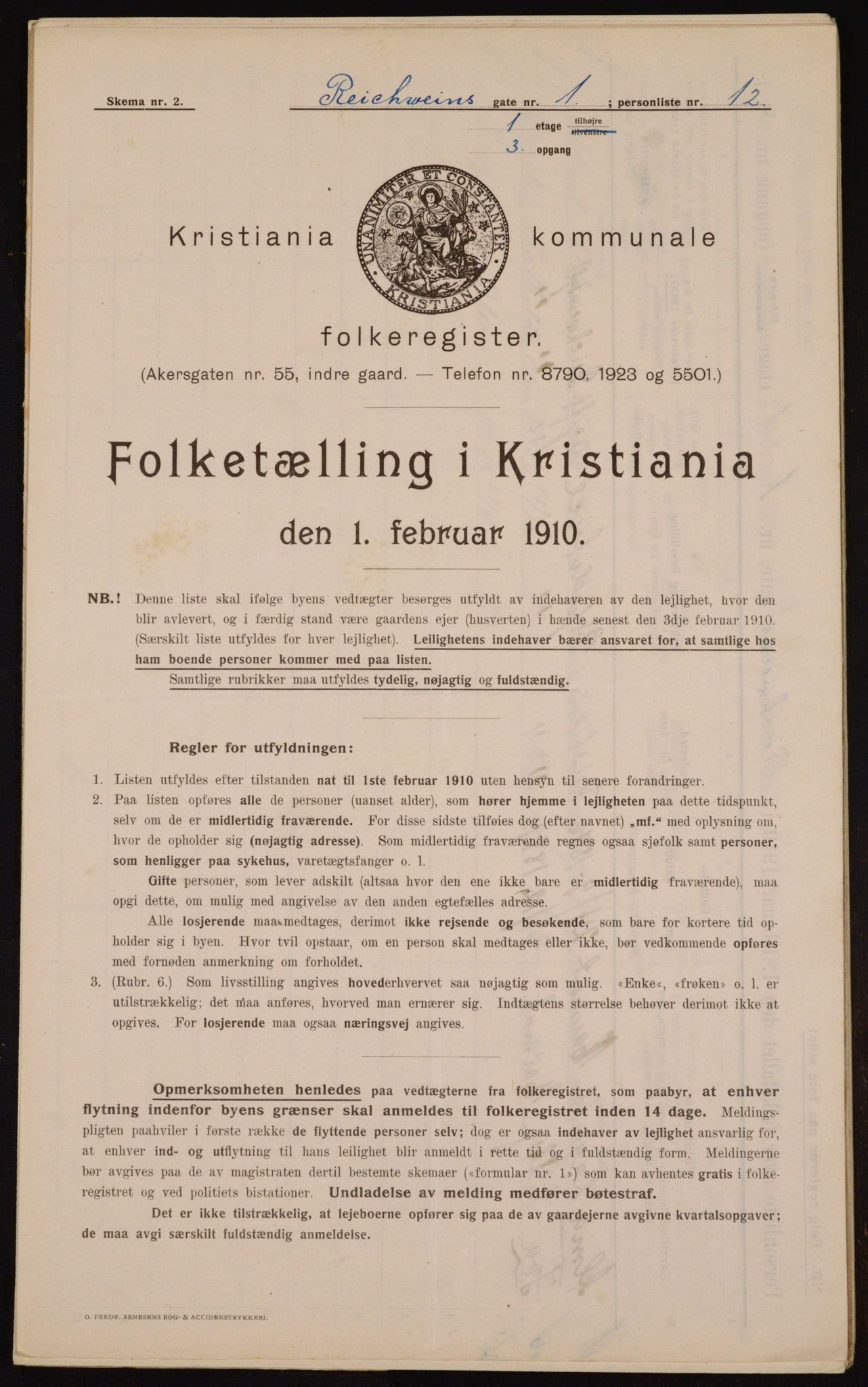 OBA, Kommunal folketelling 1.2.1910 for Kristiania, 1910, s. 79019