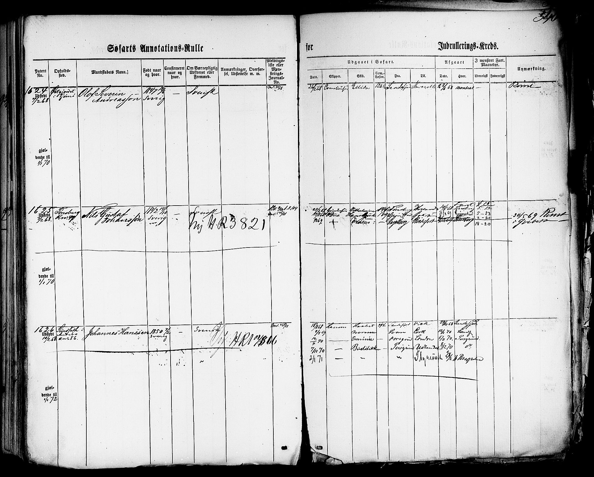 Tønsberg innrulleringskontor, AV/SAKO-A-786/F/Fb/L0001: Annotasjonsrulle Patent nr. 1-1724, 1860-1868, s. 569