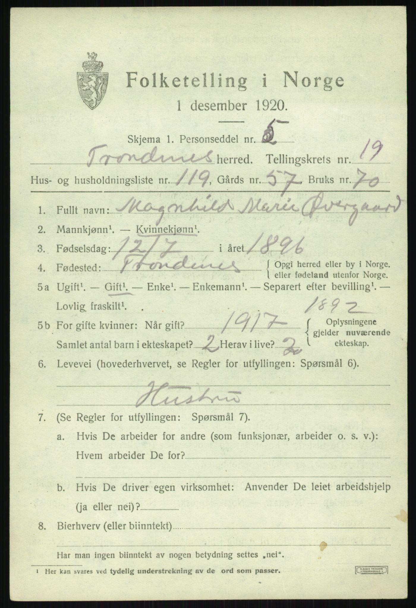 SATØ, Folketelling 1920 for 1914 Trondenes herred, 1920, s. 15364
