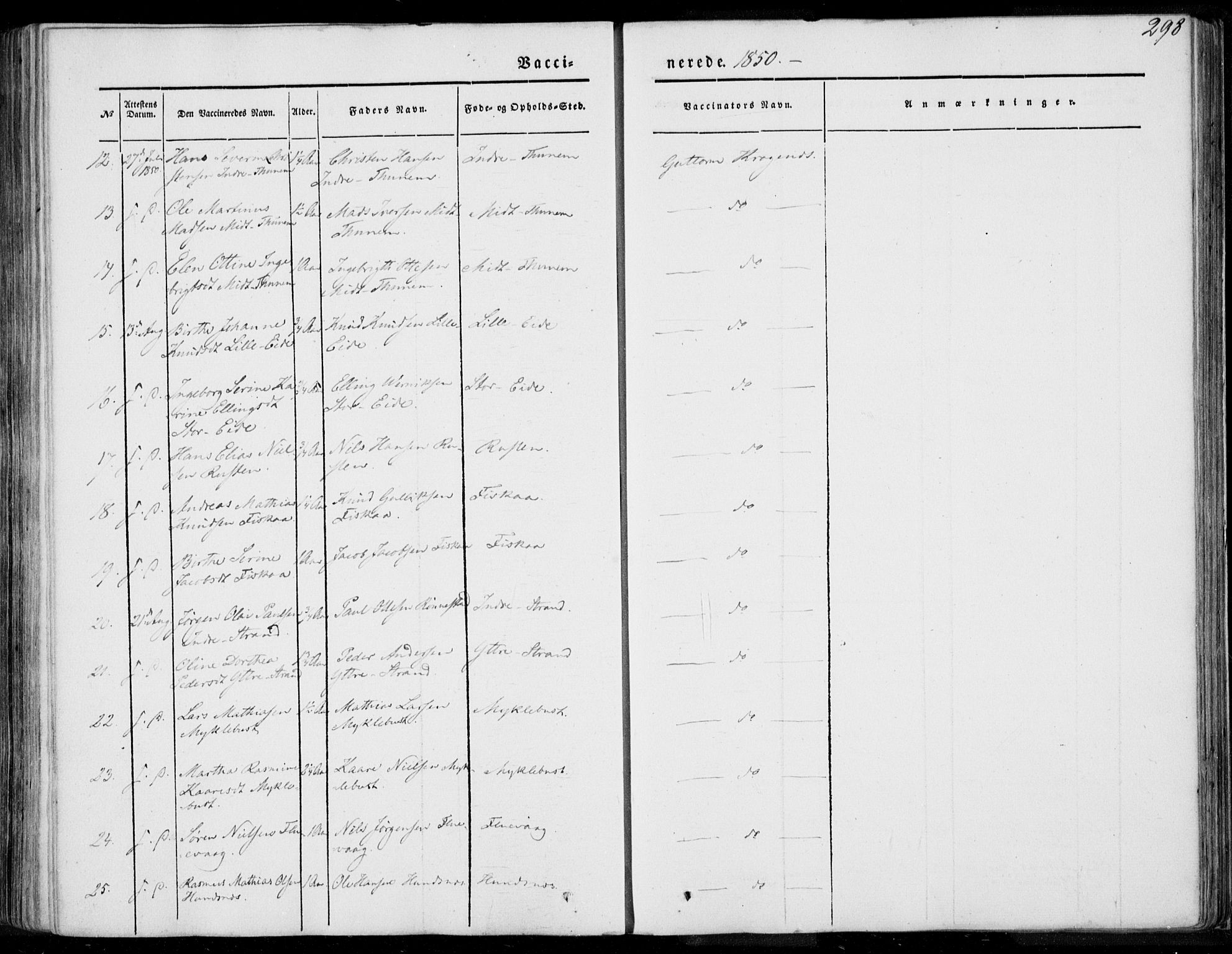 Ministerialprotokoller, klokkerbøker og fødselsregistre - Møre og Romsdal, AV/SAT-A-1454/501/L0006: Ministerialbok nr. 501A06, 1844-1868, s. 298