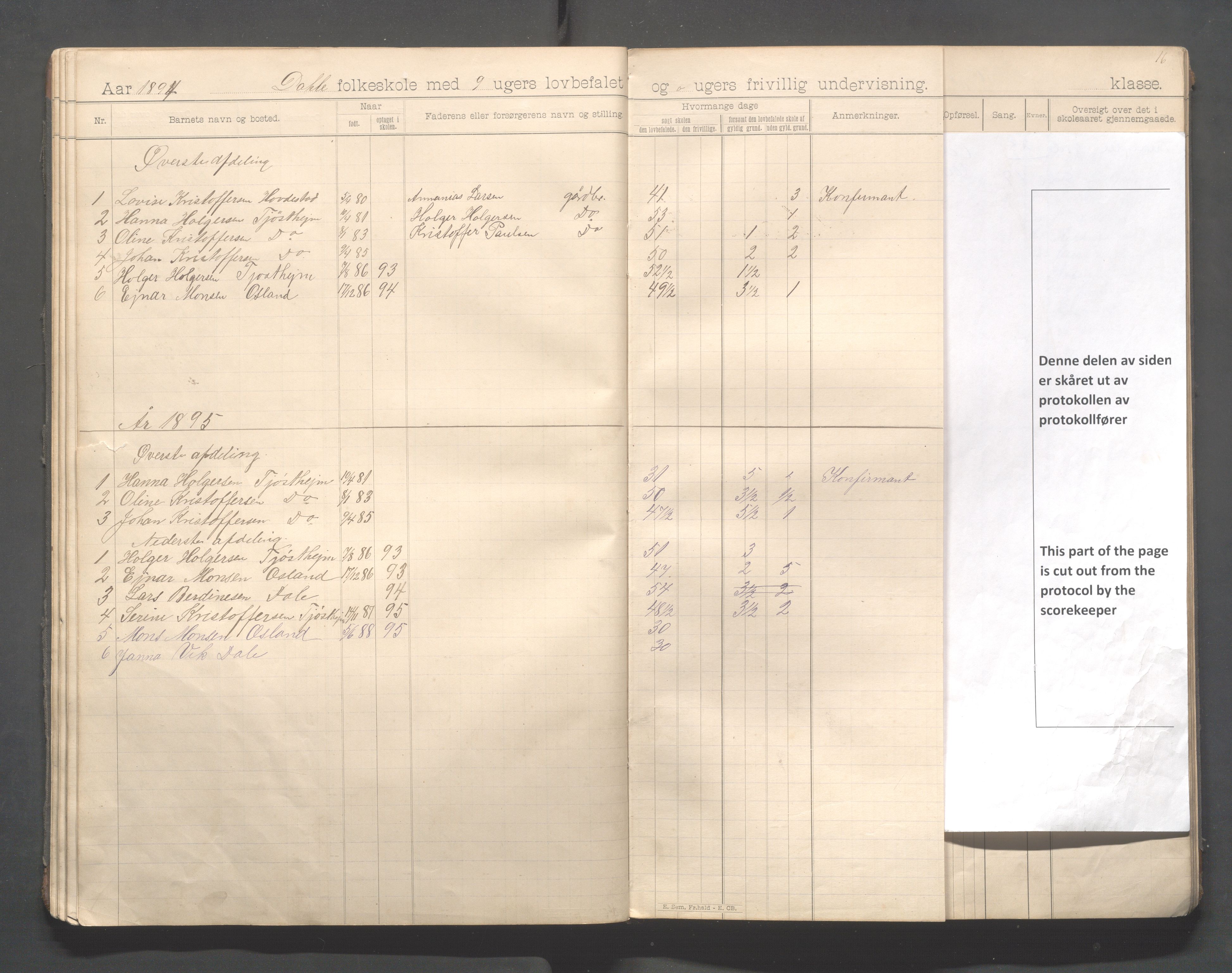 Skudenes kommune - Dale - Hillesland - Snørteland skolekretser, IKAR/A-306/H/L0004: Dale - Hillesland - Snørteland, 1893-1915, s. 33