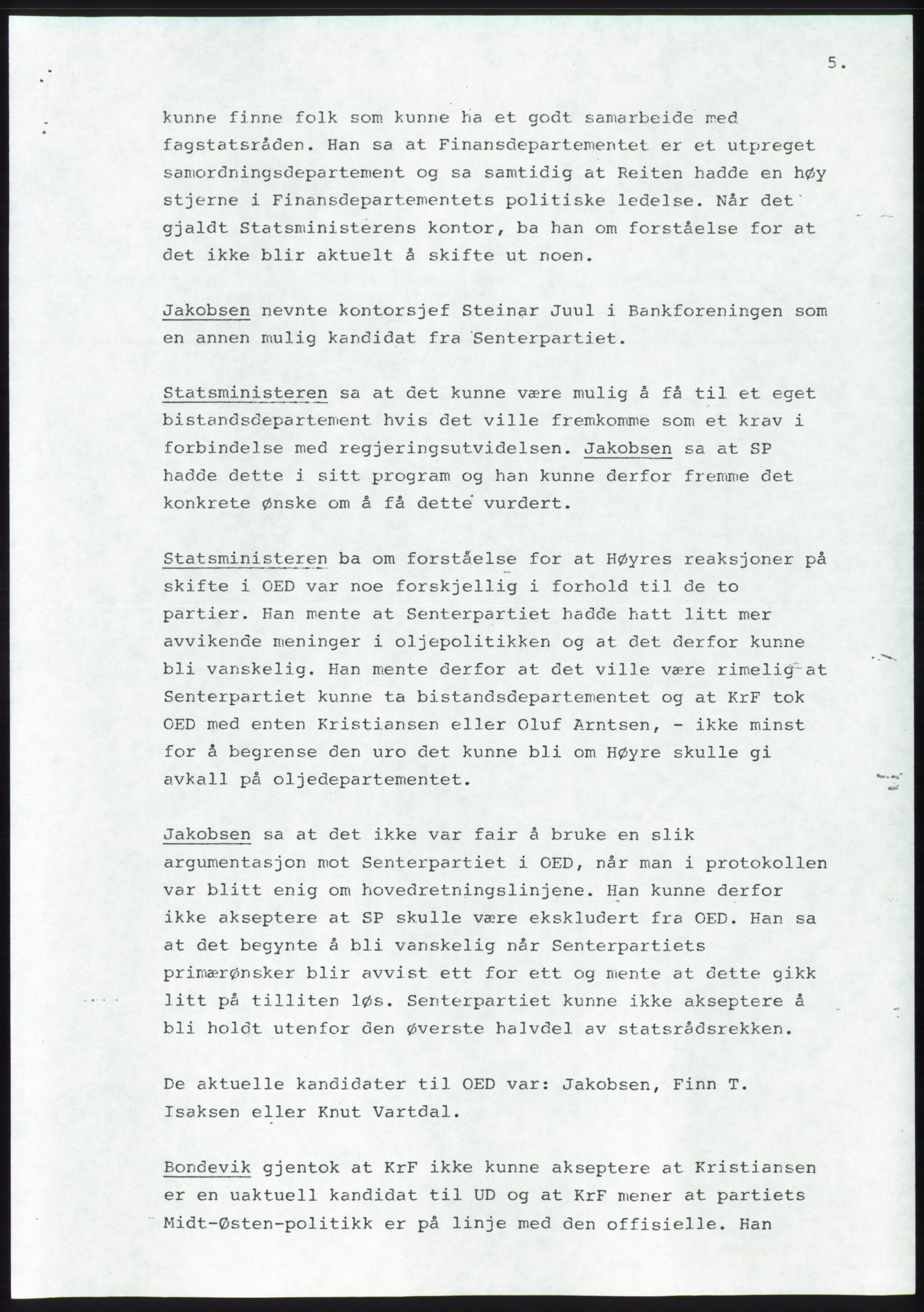 Forhandlingsmøtene 1983 mellom Høyre, KrF og Senterpartiet om dannelse av regjering, AV/RA-PA-0696/A/L0001: Forhandlingsprotokoll, 1983, s. 34