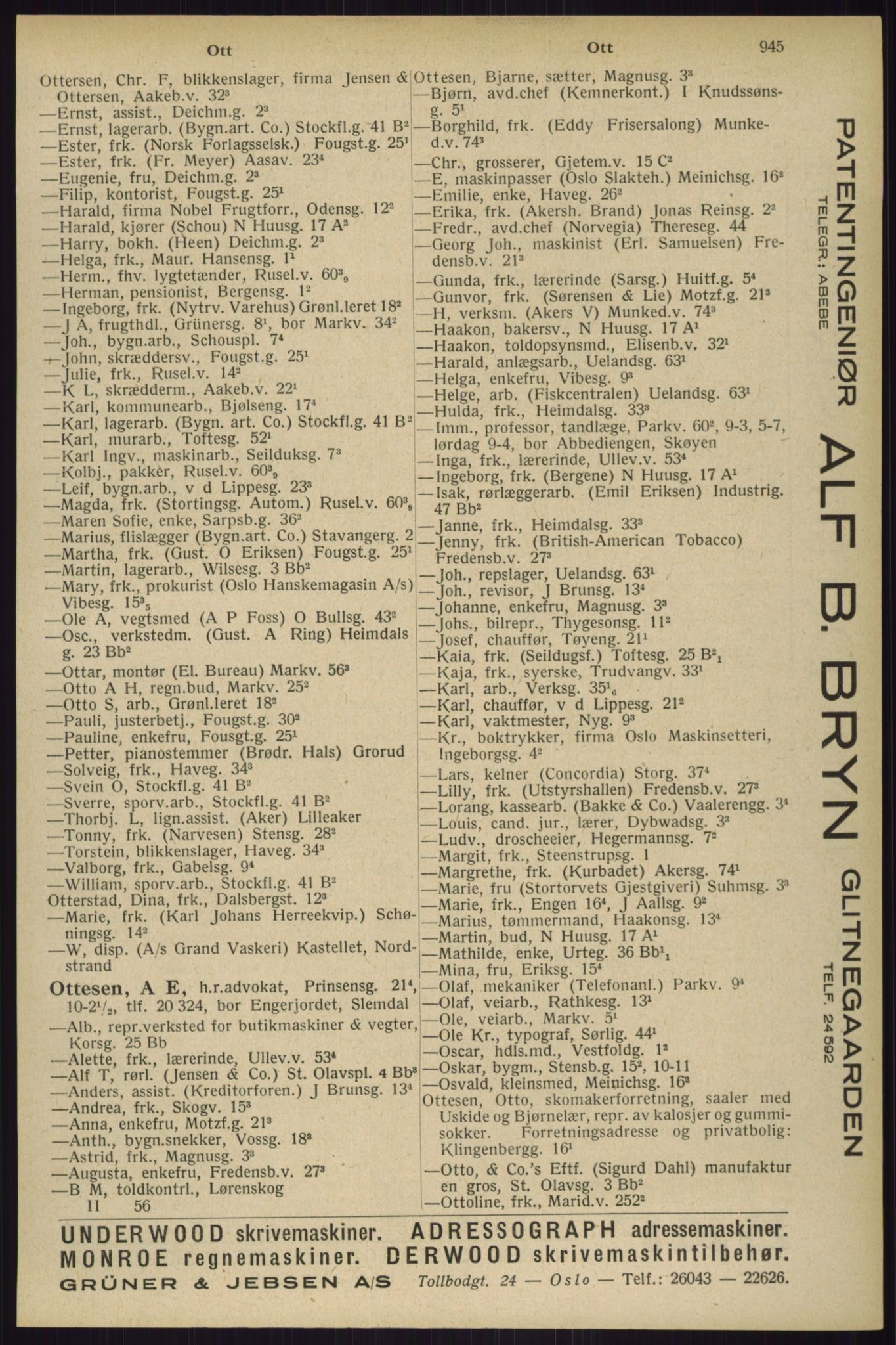 Kristiania/Oslo adressebok, PUBL/-, 1929, s. 945