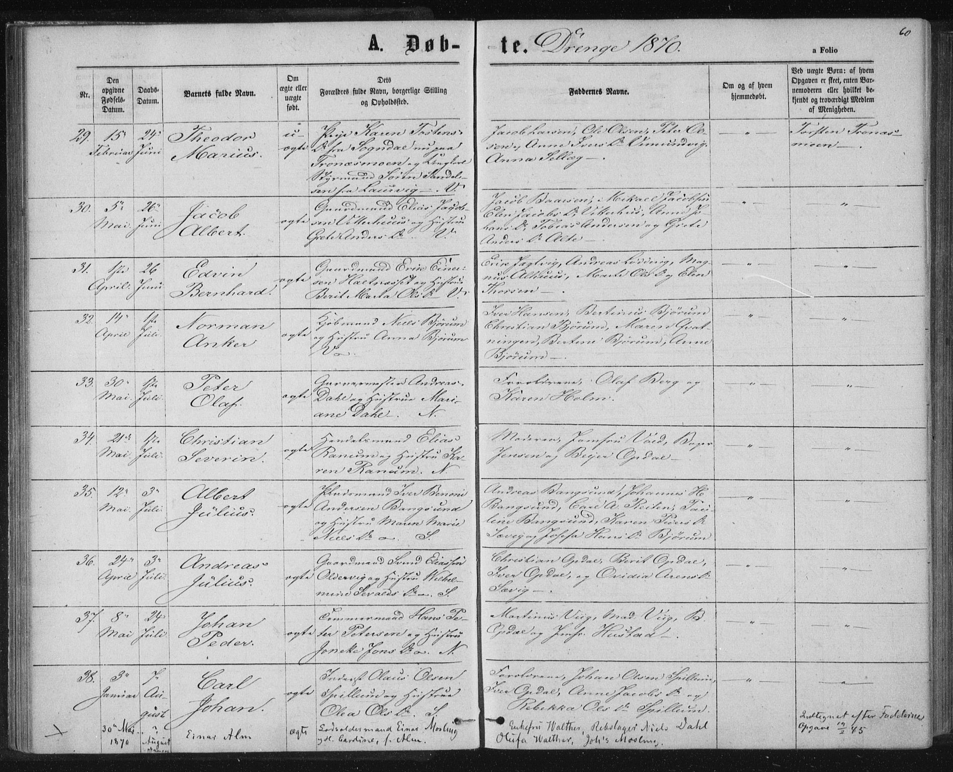 Ministerialprotokoller, klokkerbøker og fødselsregistre - Nord-Trøndelag, SAT/A-1458/768/L0570: Ministerialbok nr. 768A05, 1865-1874, s. 60