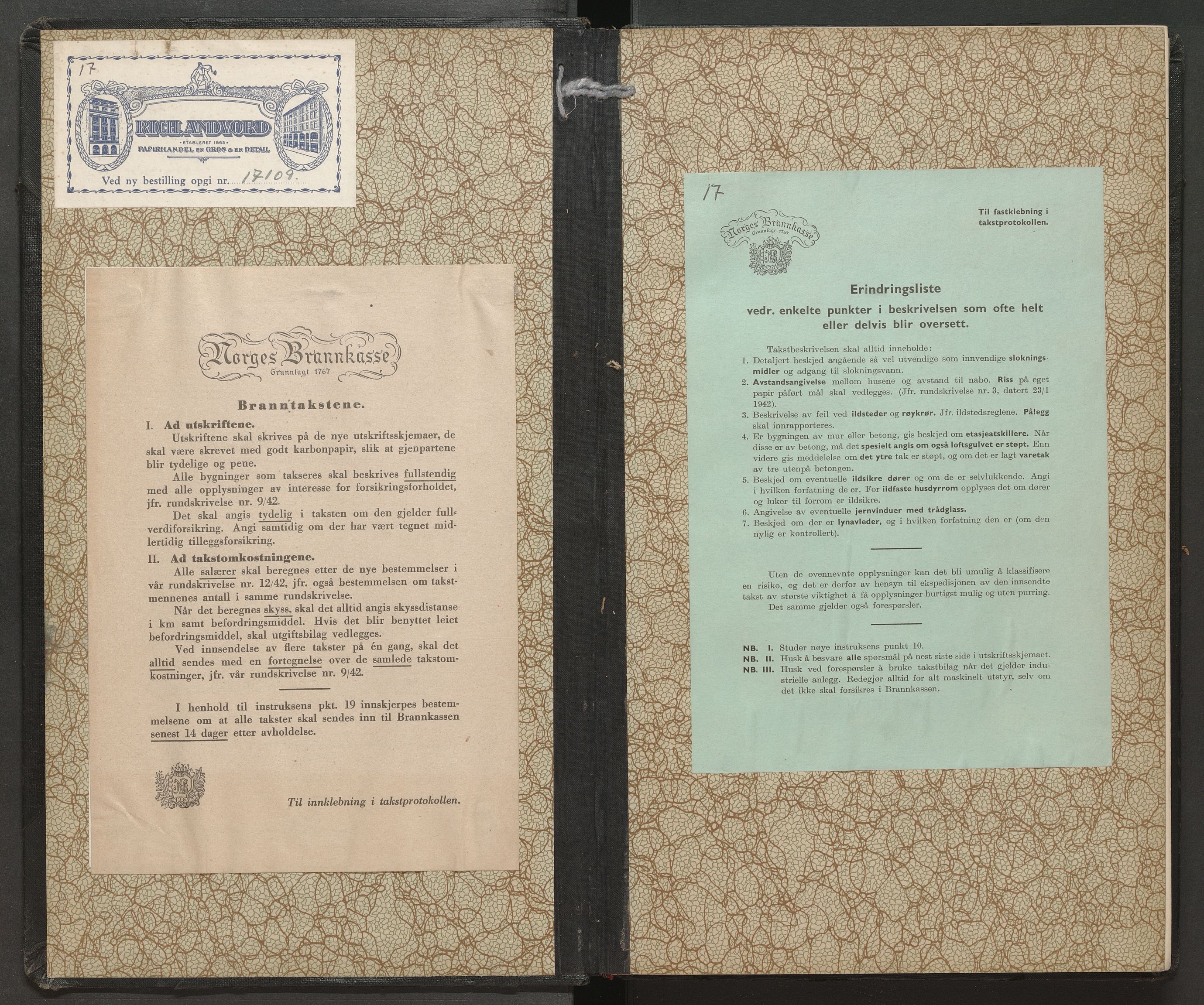 Norges Brannkasse Mo, SAT/A-1728/E/Ea/L0017: Branntakstforretning, 1942-1945