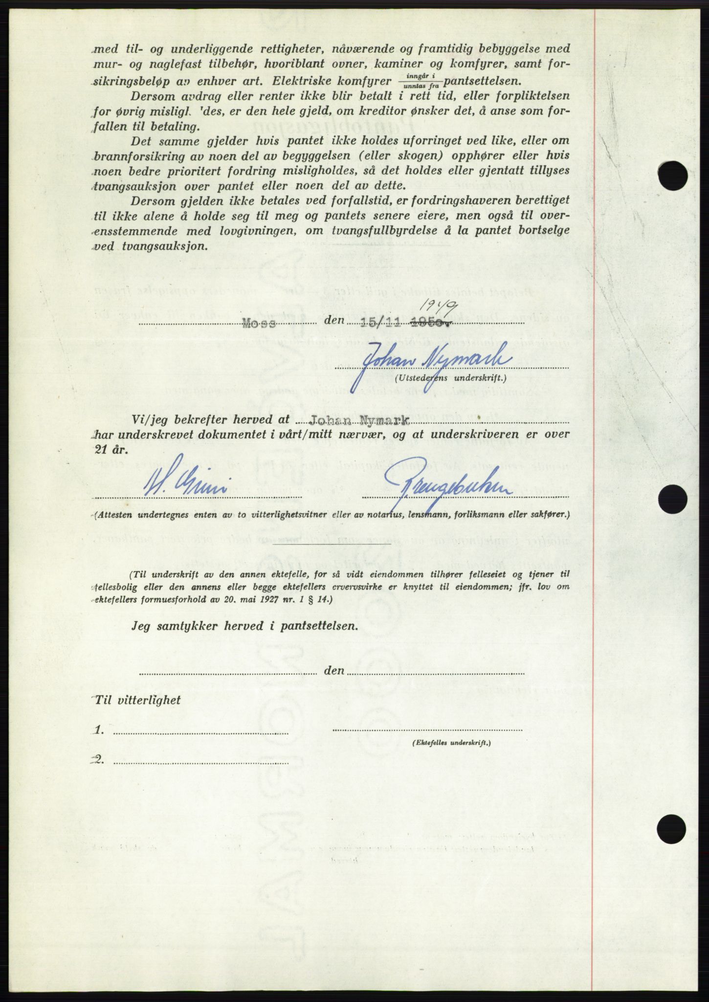 Moss sorenskriveri, SAO/A-10168: Pantebok nr. B23, 1949-1950, Dagboknr: 3491/1949