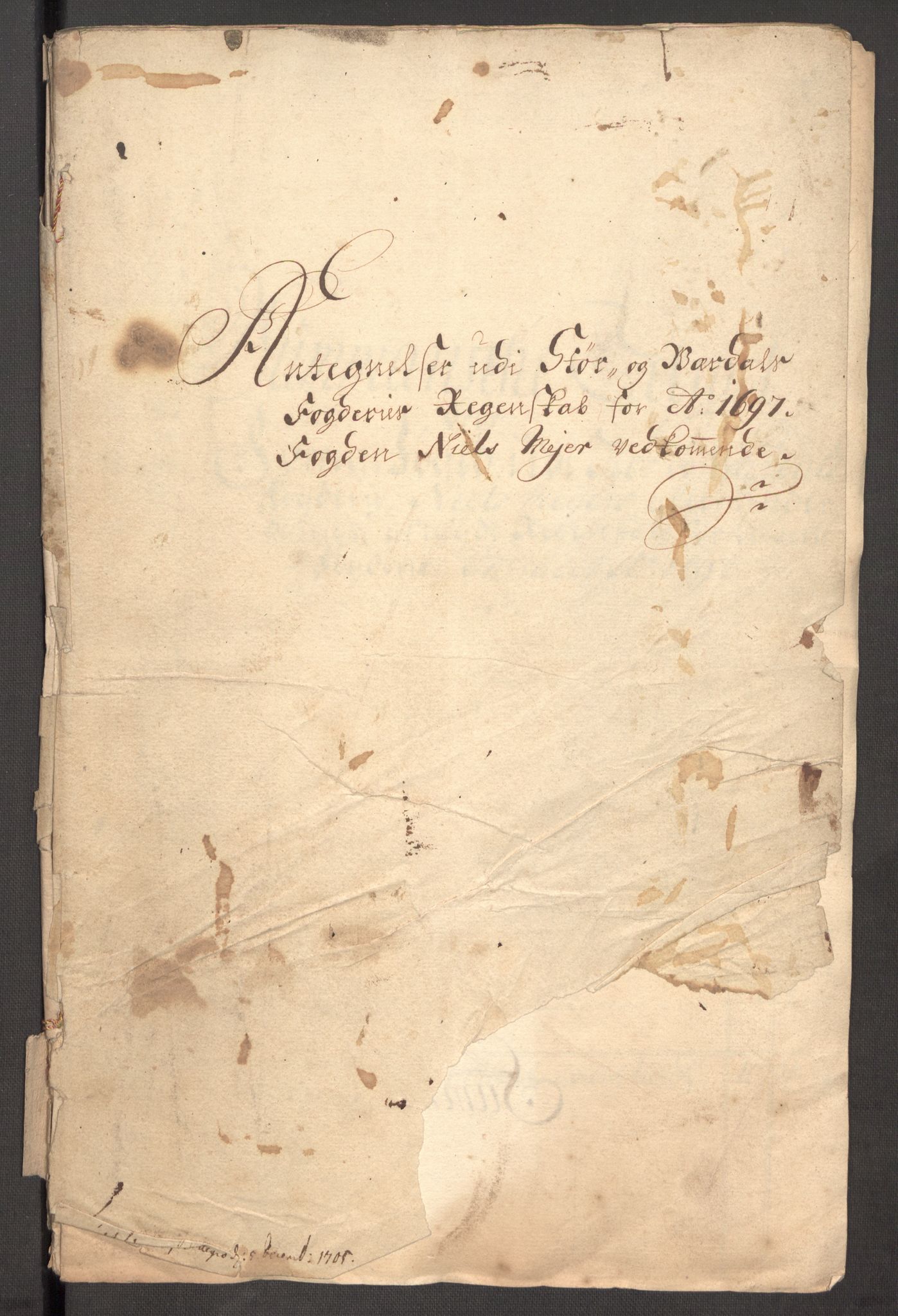 Rentekammeret inntil 1814, Reviderte regnskaper, Fogderegnskap, RA/EA-4092/R62/L4189: Fogderegnskap Stjørdal og Verdal, 1697, s. 227