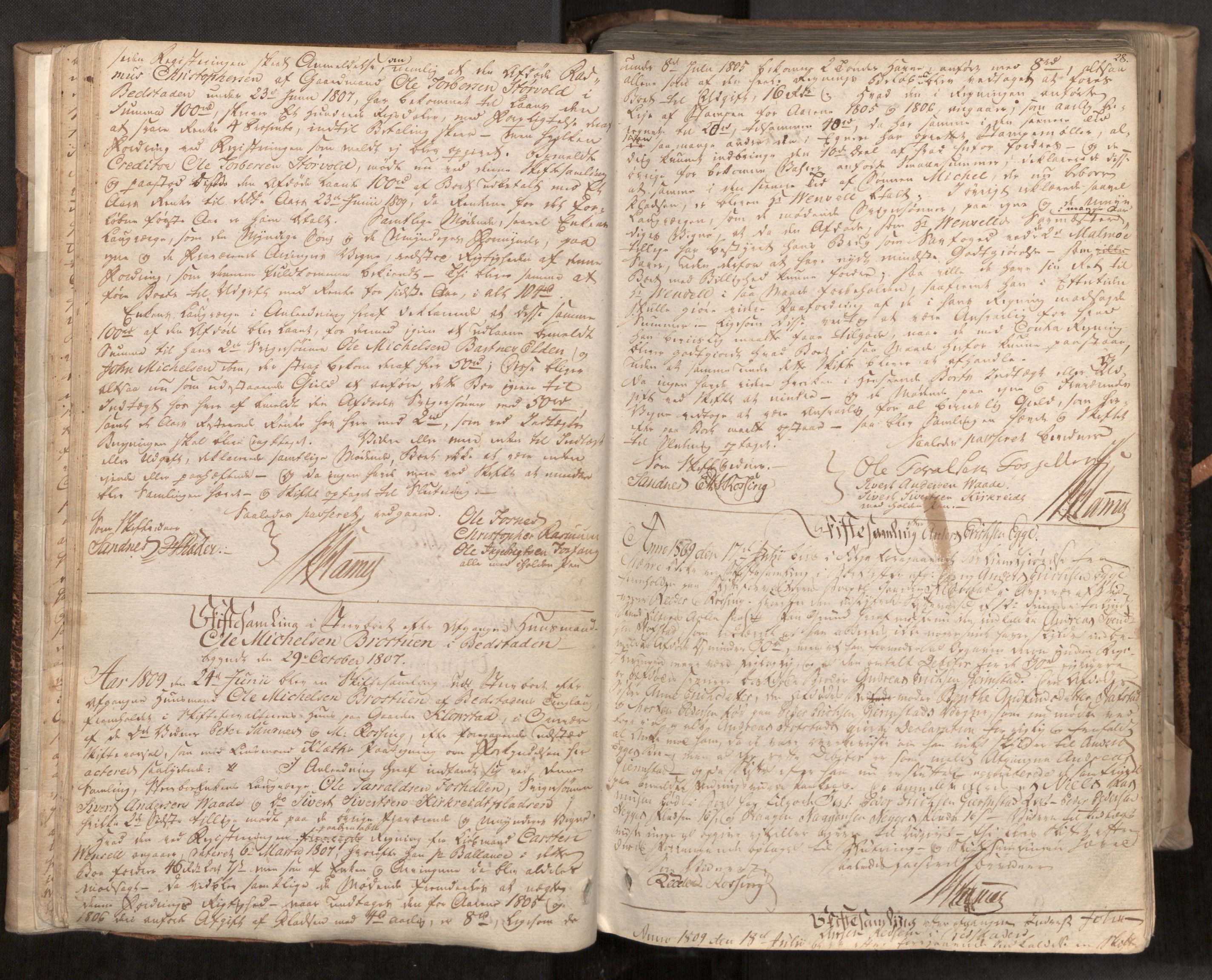Inderøy sorenskriveri, AV/SAT-A-4147/1/3/3B/L0001: Skifteforhandlingsprotokoll, 1806-1843, s. 28