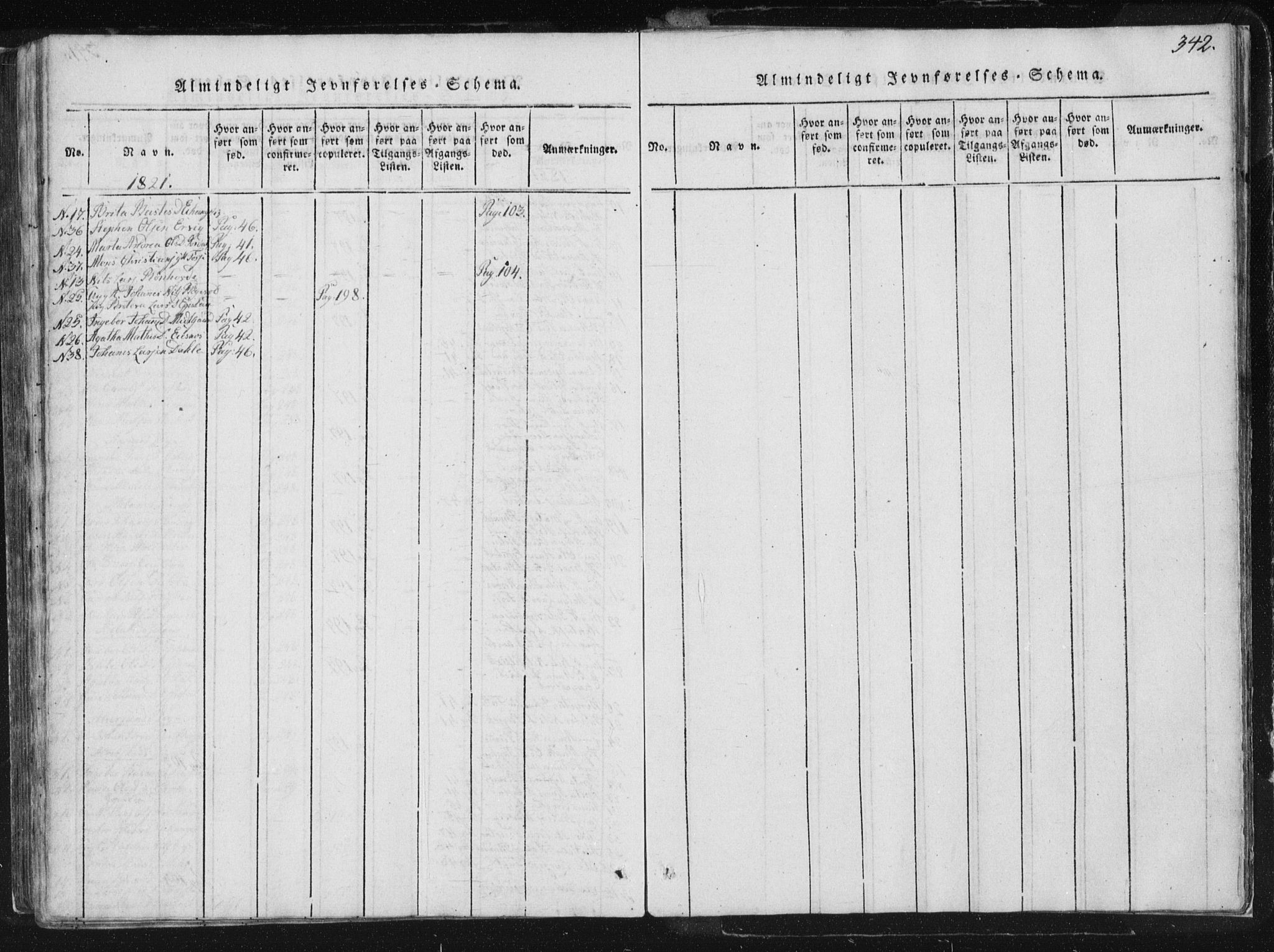 Hamre sokneprestembete, AV/SAB-A-75501/H/Ha/Haa/Haaa/L0010: Ministerialbok nr. A 10, 1816-1826, s. 342