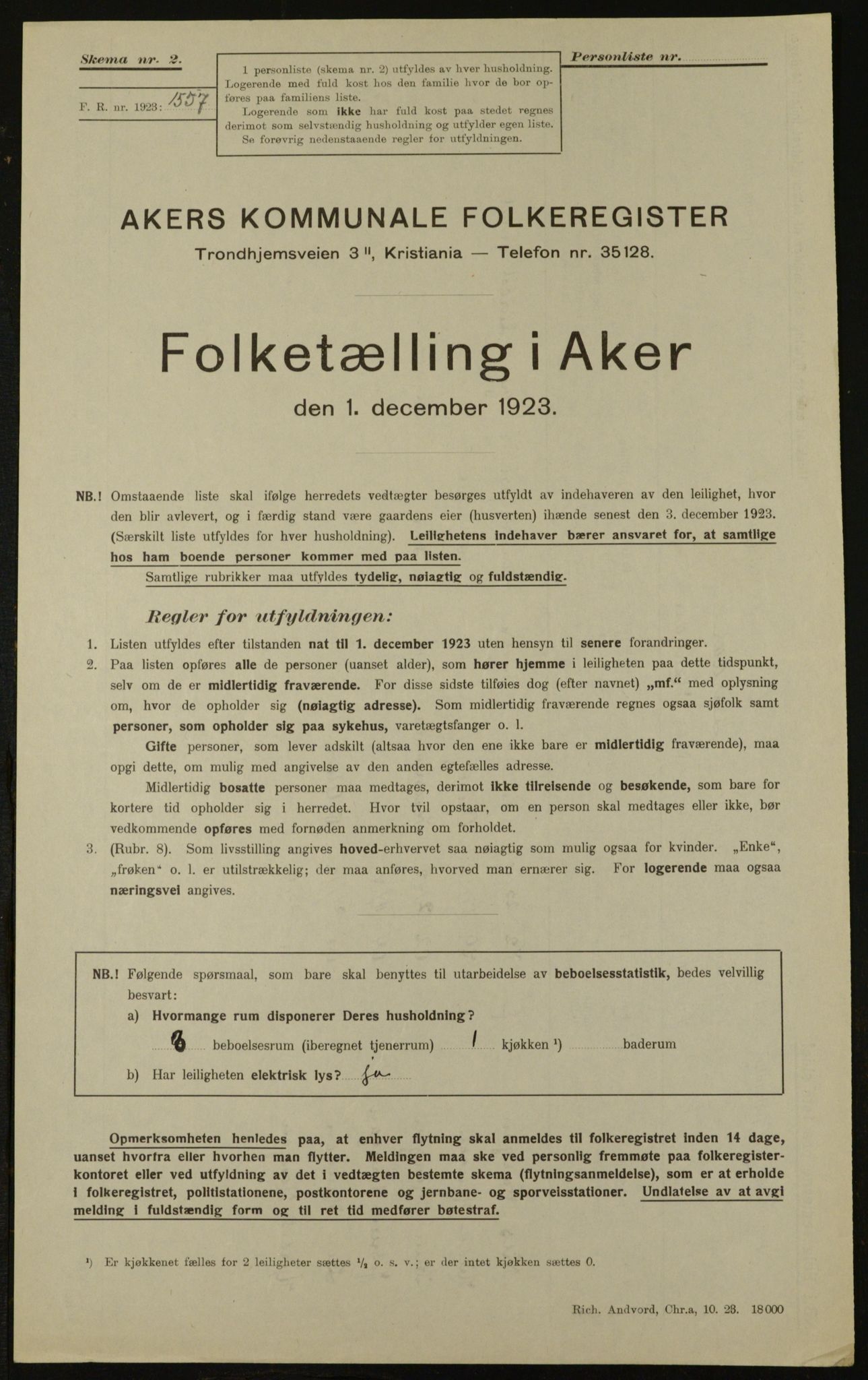 , Kommunal folketelling 1.12.1923 for Aker, 1923, s. 32325