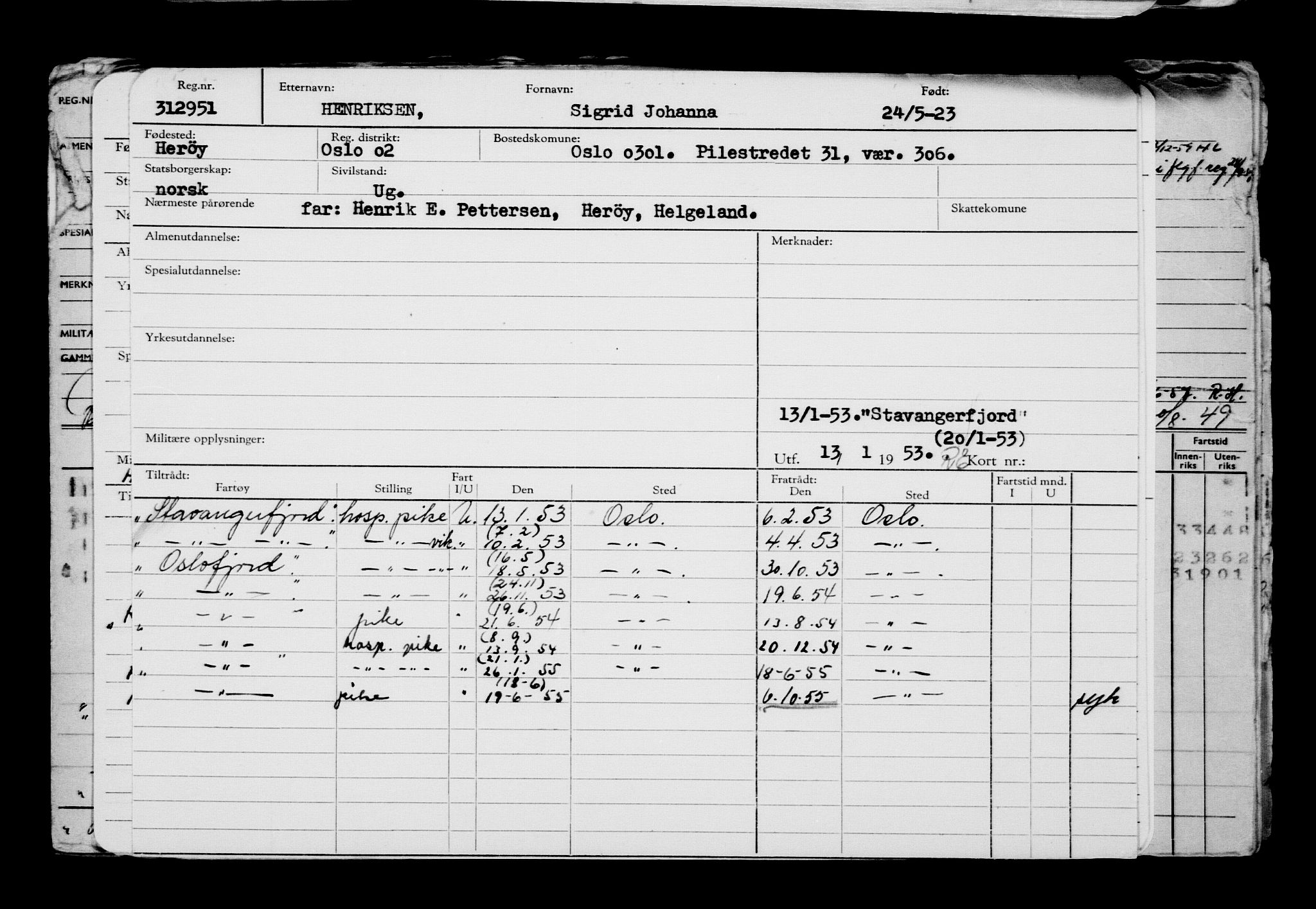 Direktoratet for sjømenn, AV/RA-S-3545/G/Gb/L0219: Hovedkort, 1923, s. 392