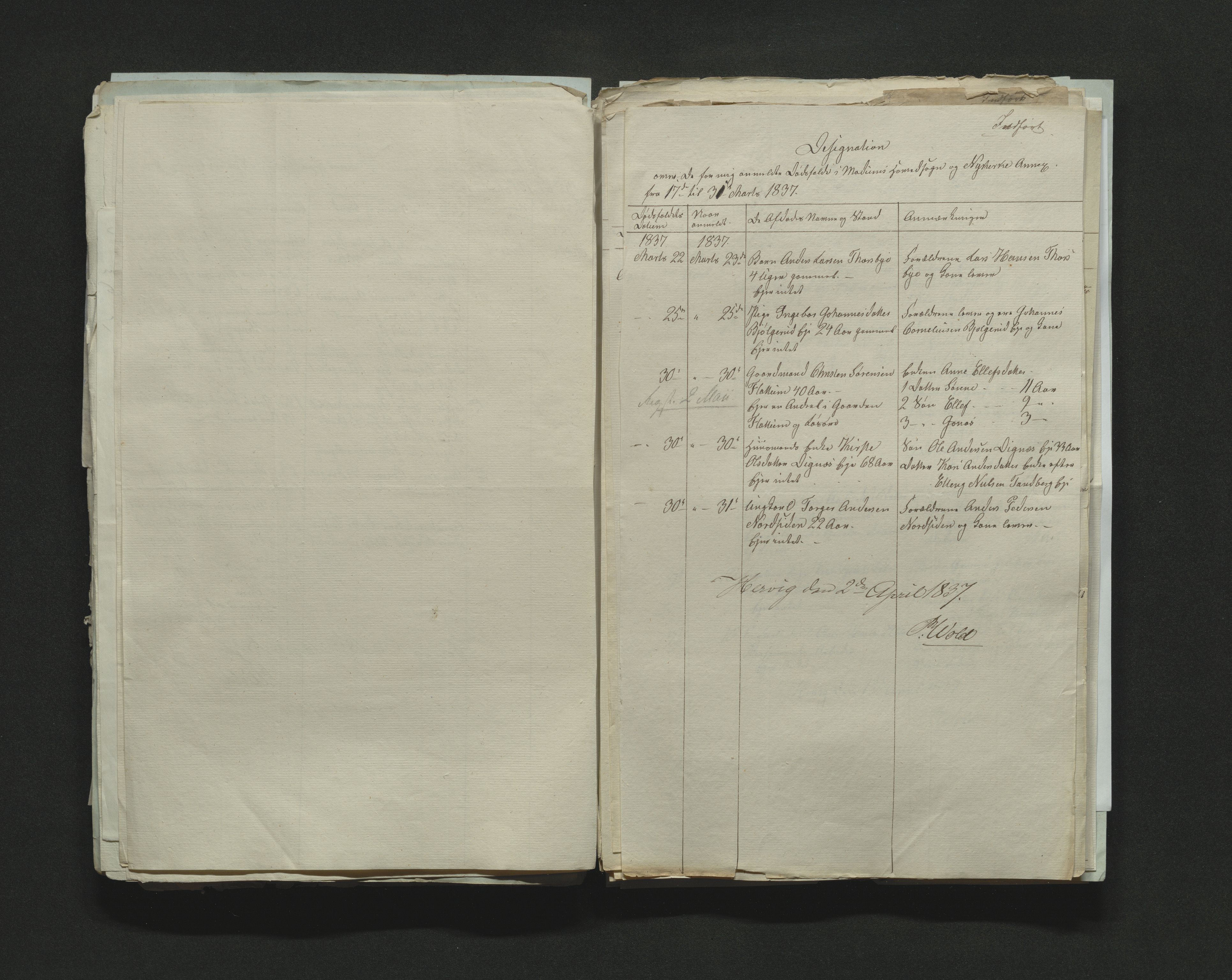 Eiker, Modum og Sigdal sorenskriveri, AV/SAKO-A-123/H/Ha/Hab/L0005: Dødsfallsmeldinger, 1837-1840