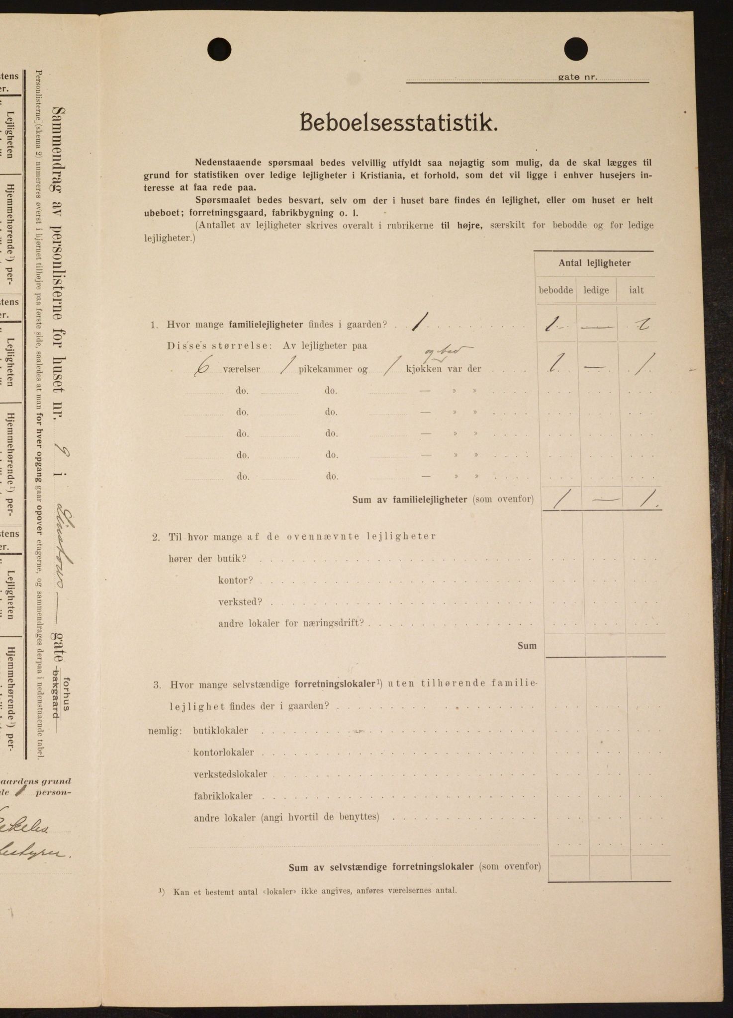 OBA, Kommunal folketelling 1.2.1909 for Kristiania kjøpstad, 1909, s. 52682