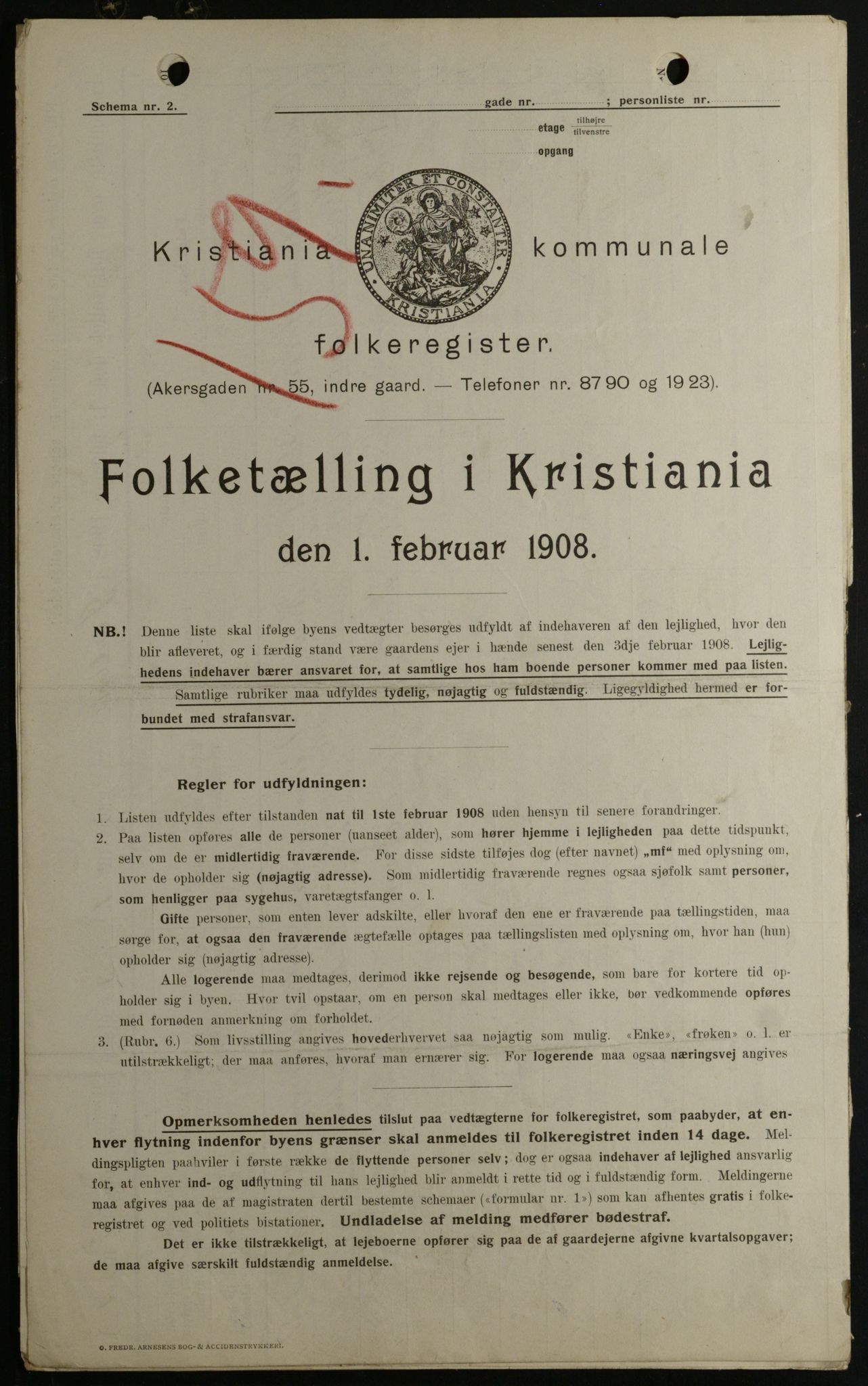 OBA, Kommunal folketelling 1.2.1908 for Kristiania kjøpstad, 1908, s. 116979