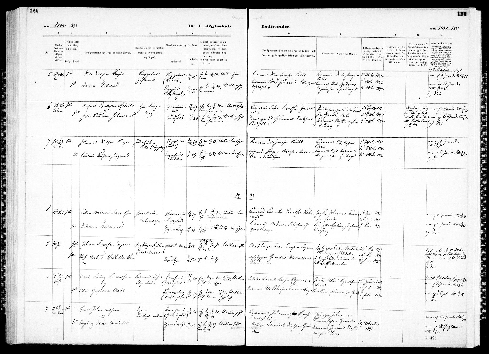Ministerialprotokoller, klokkerbøker og fødselsregistre - Nord-Trøndelag, AV/SAT-A-1458/733/L0325: Ministerialbok nr. 733A04, 1884-1908, s. 120